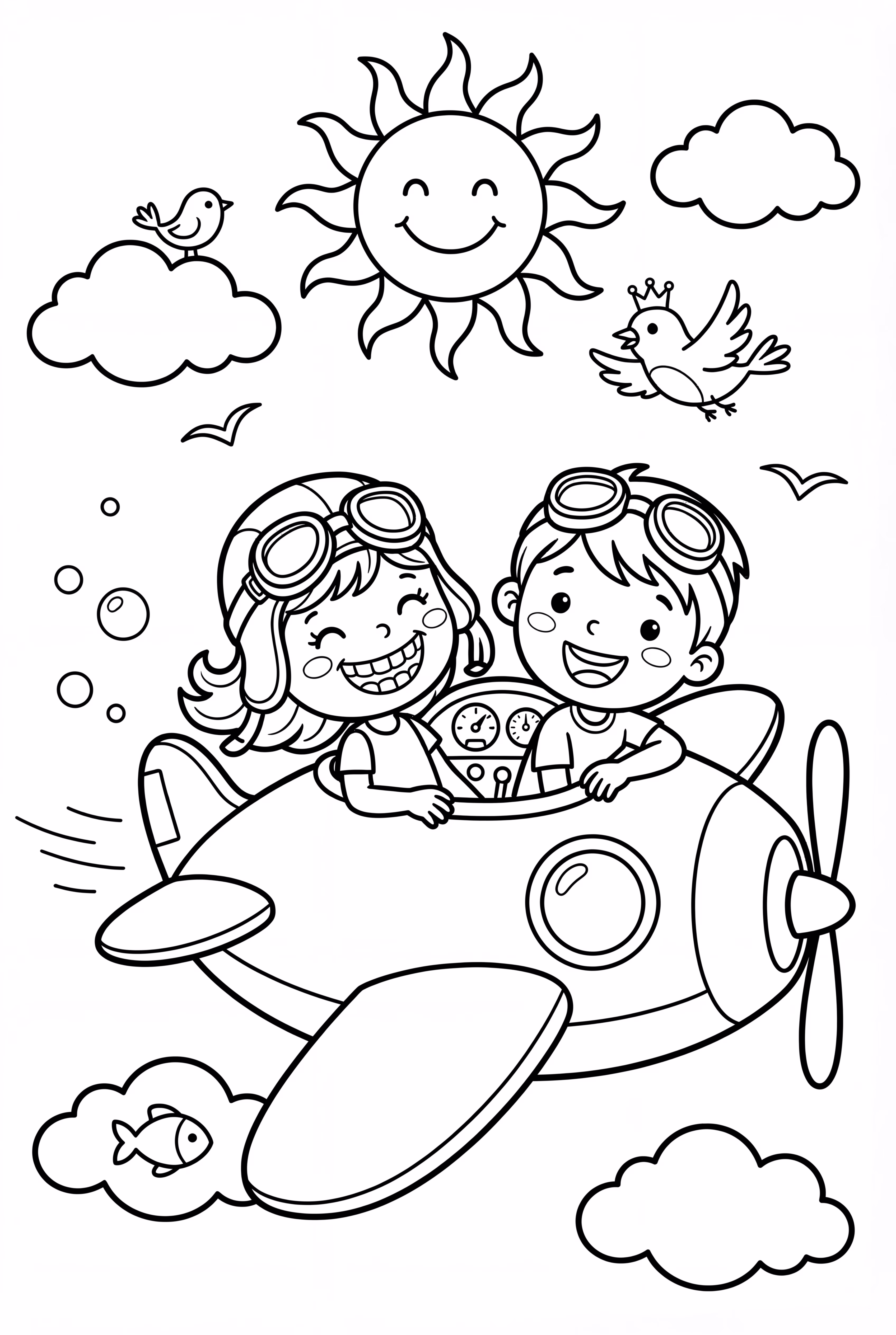 Airplane Adventure with Kids as Pilots