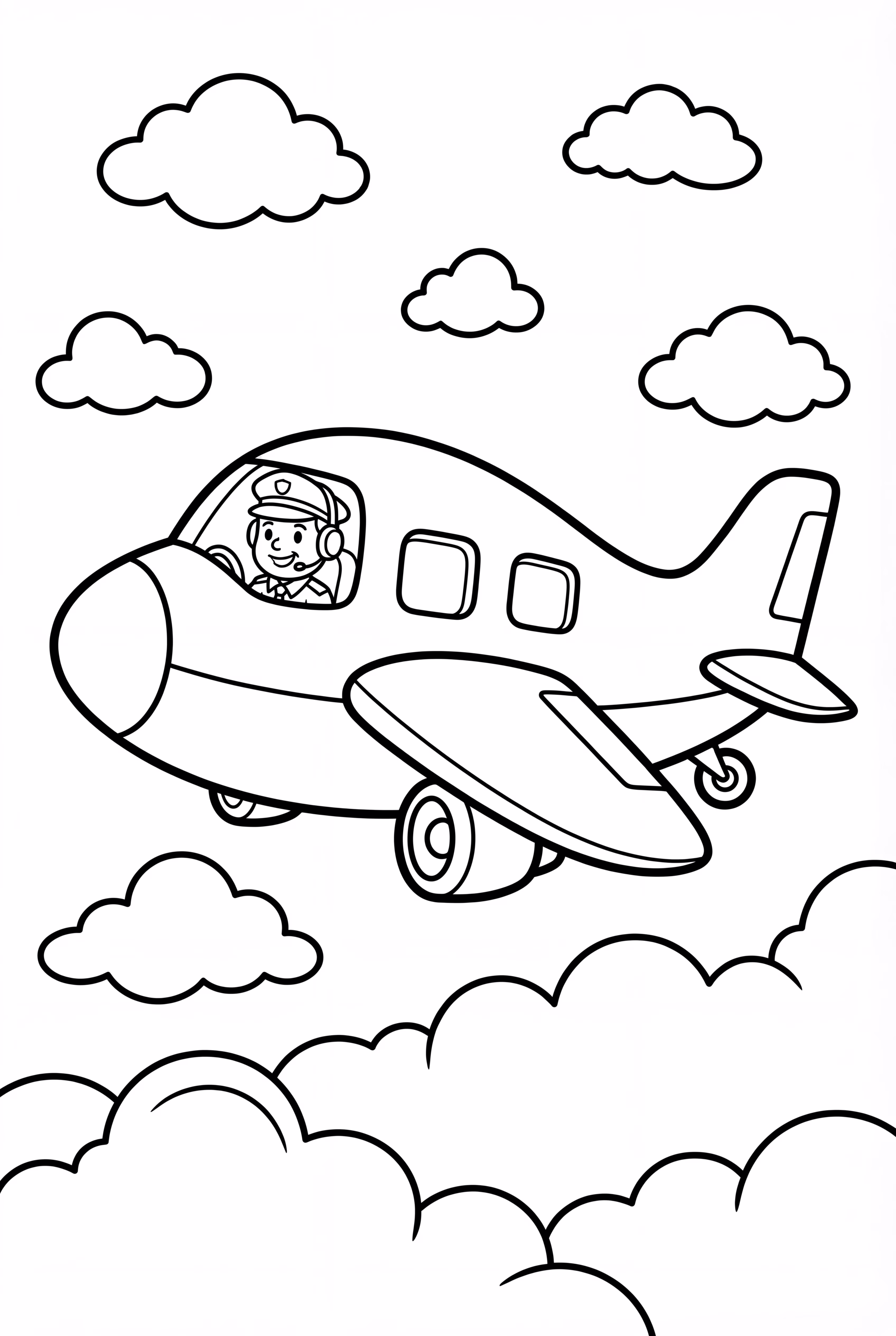 Airplane Outline for Kids-2
