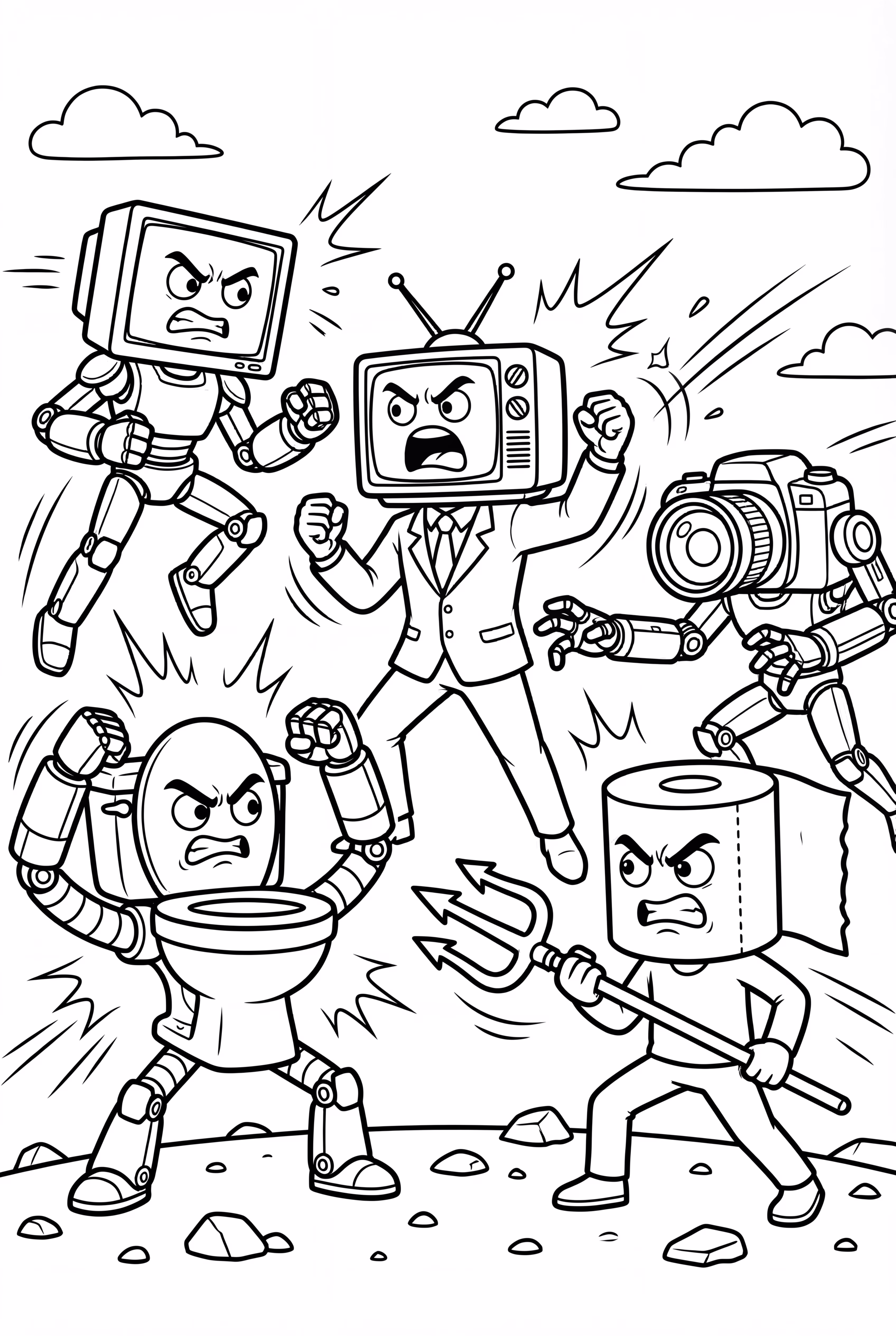 所有 Skibidi 馬桶巨人們在戰鬥場景