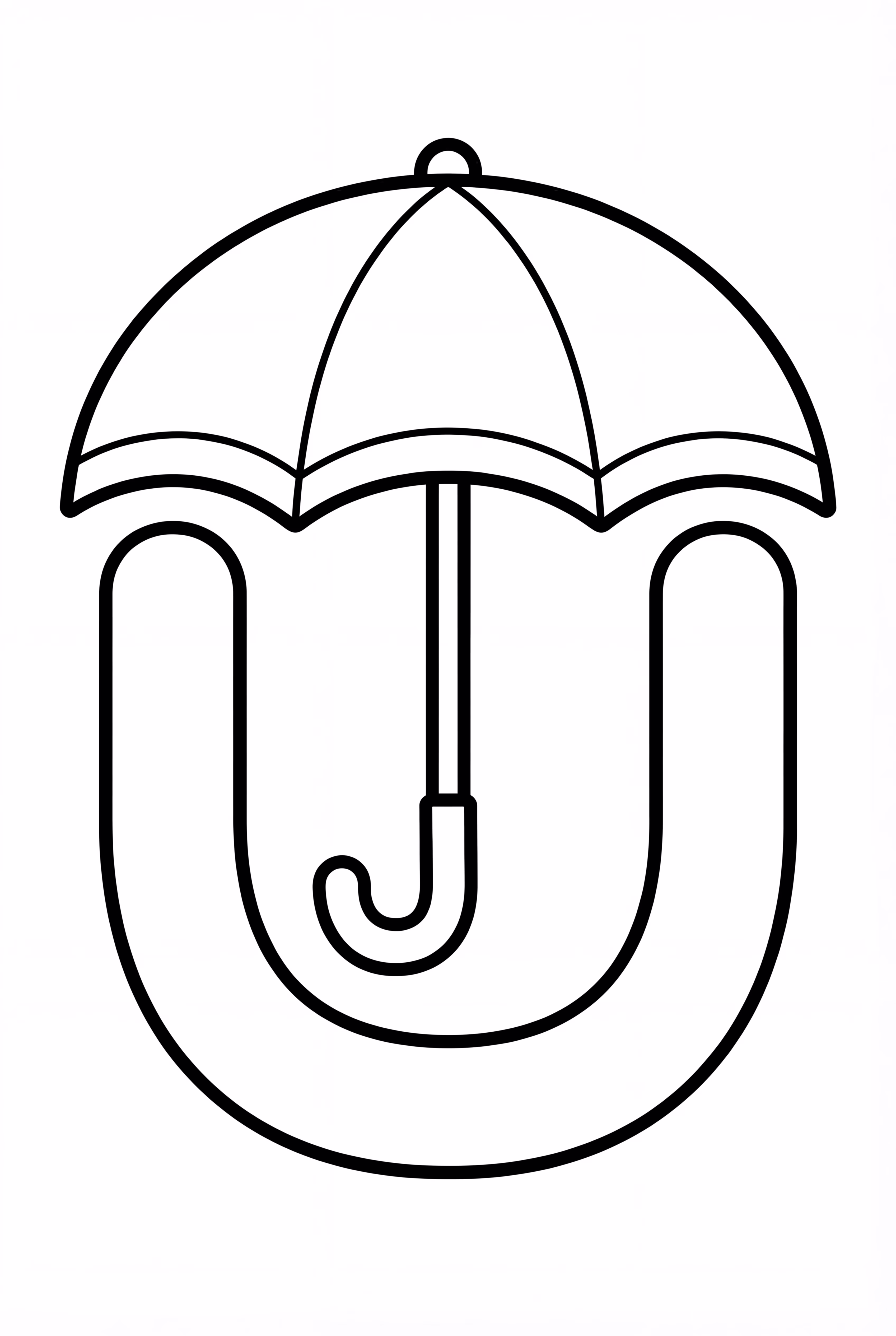 Alphabet Letter U Under An Umbrella