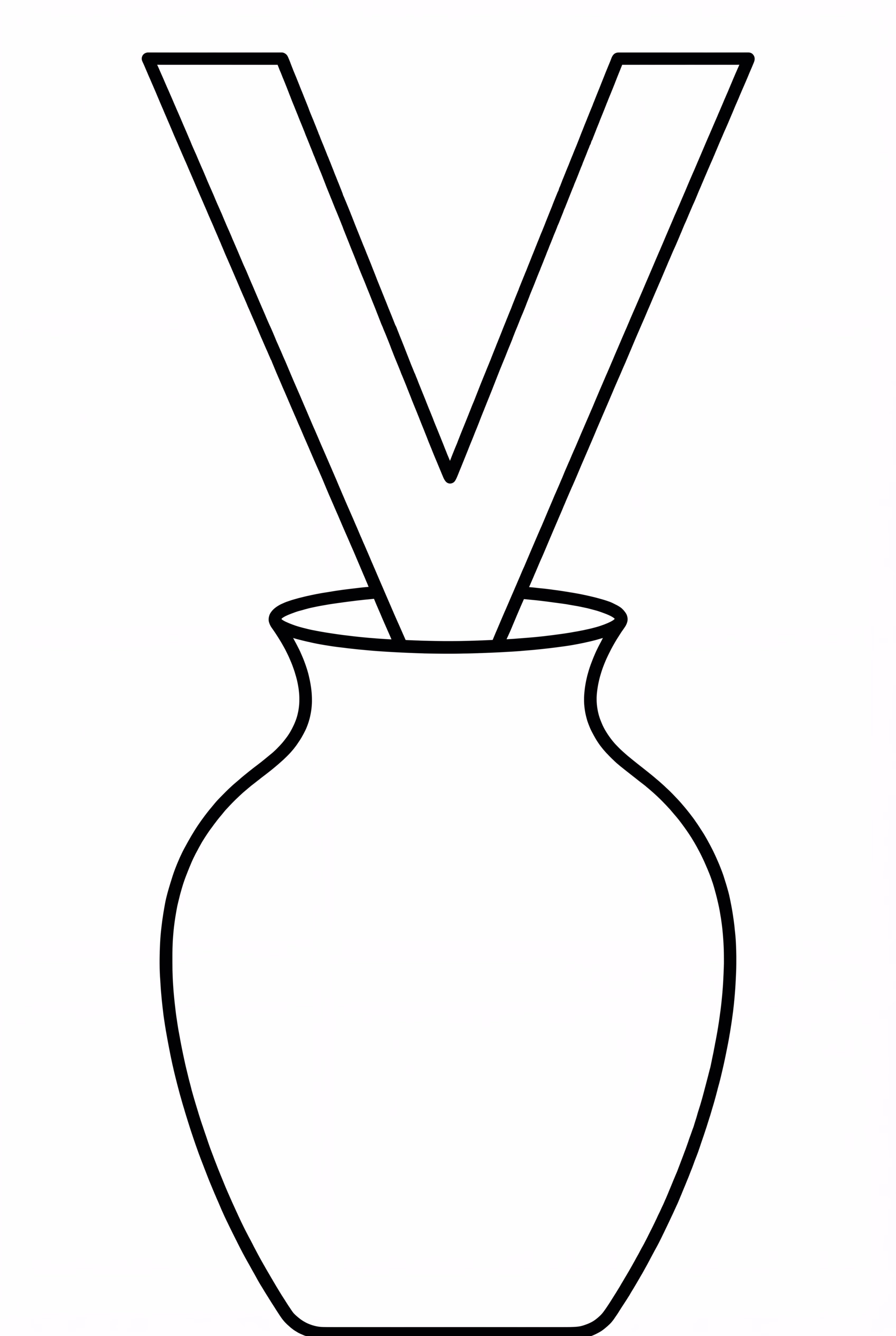 花瓶の中のアルファベットのV