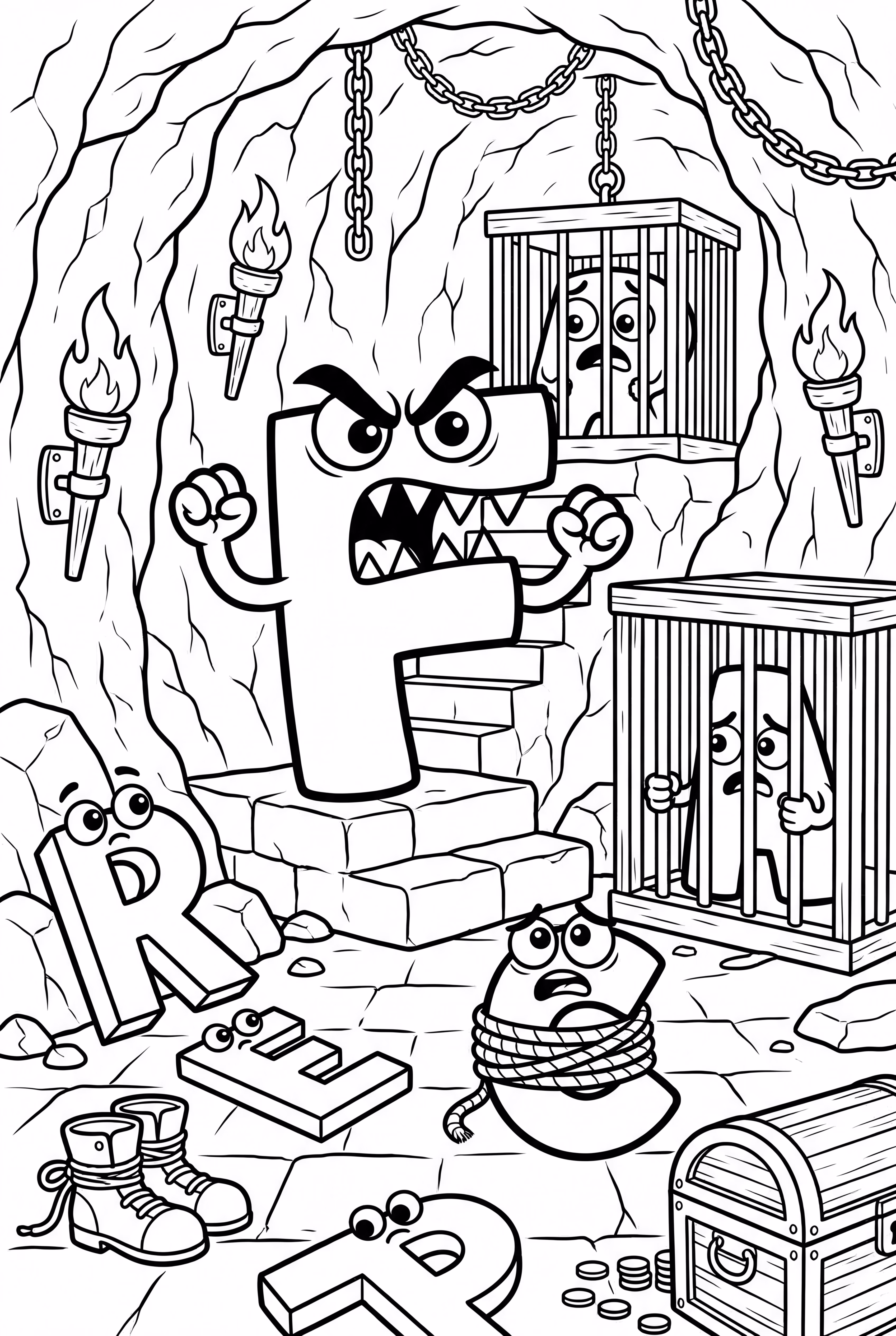 Alphabet Lore F's Lair With Kidnapped Letters