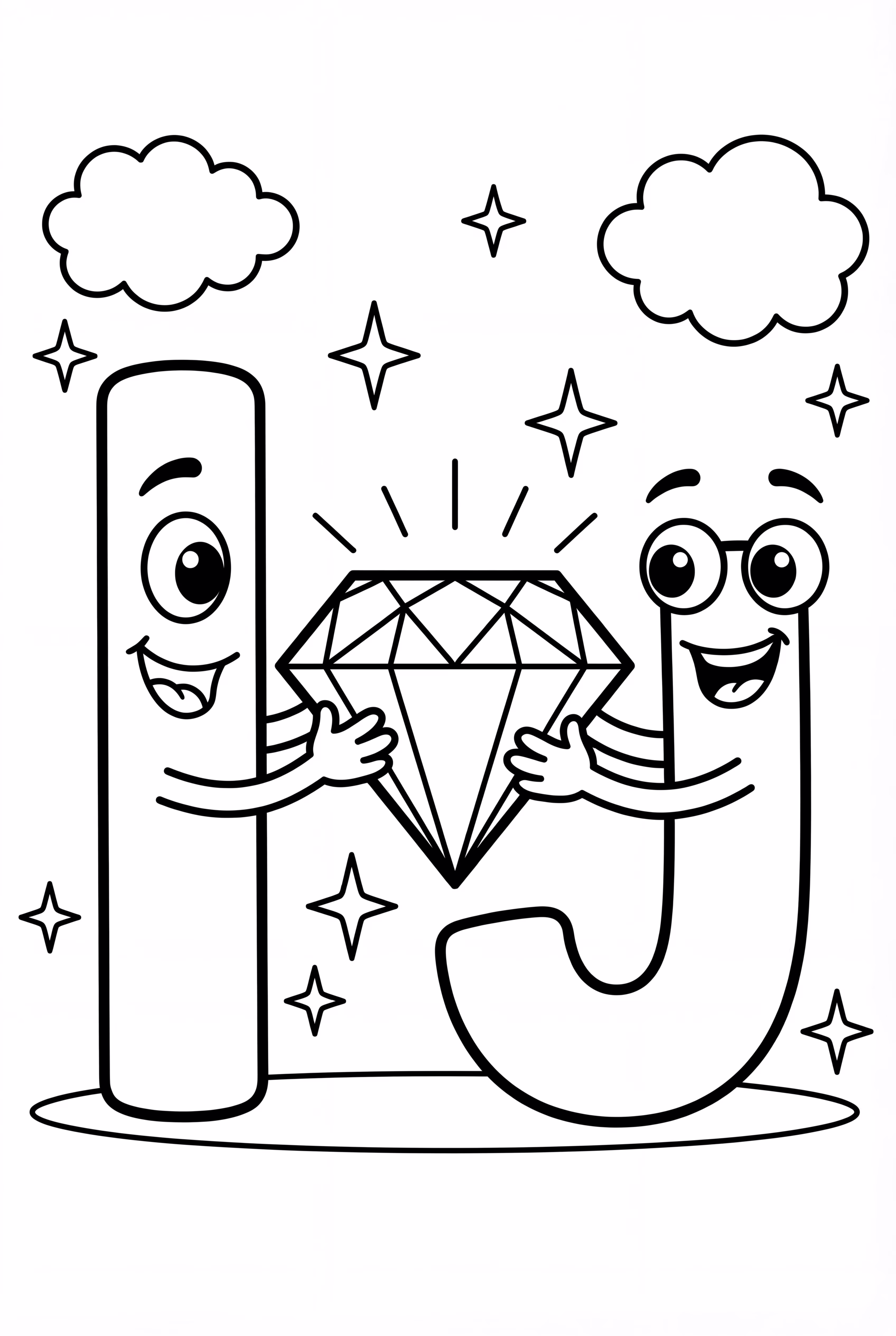 字母故事 I 和 J 及宝石