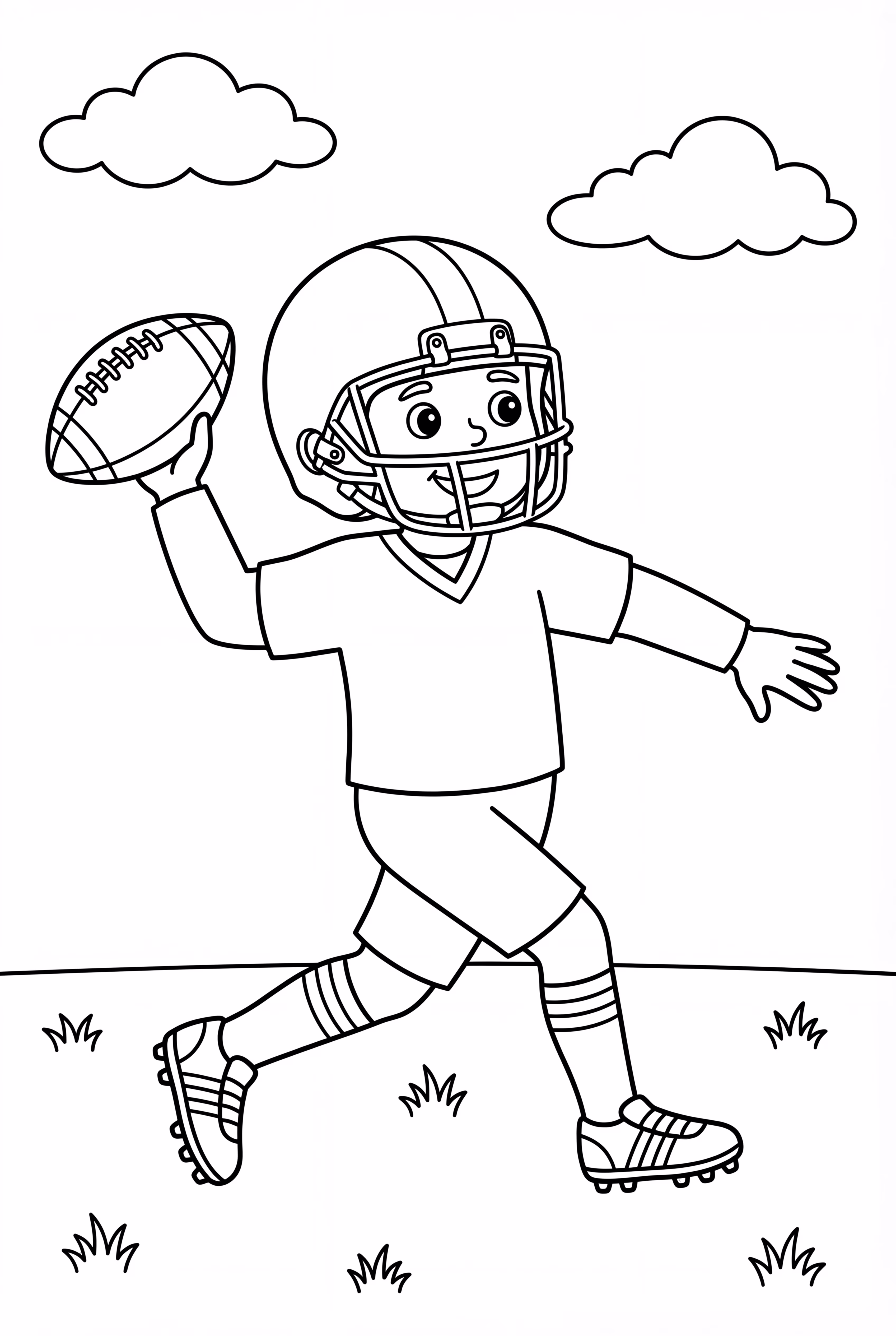 American Football Quarterback Throwing Pass