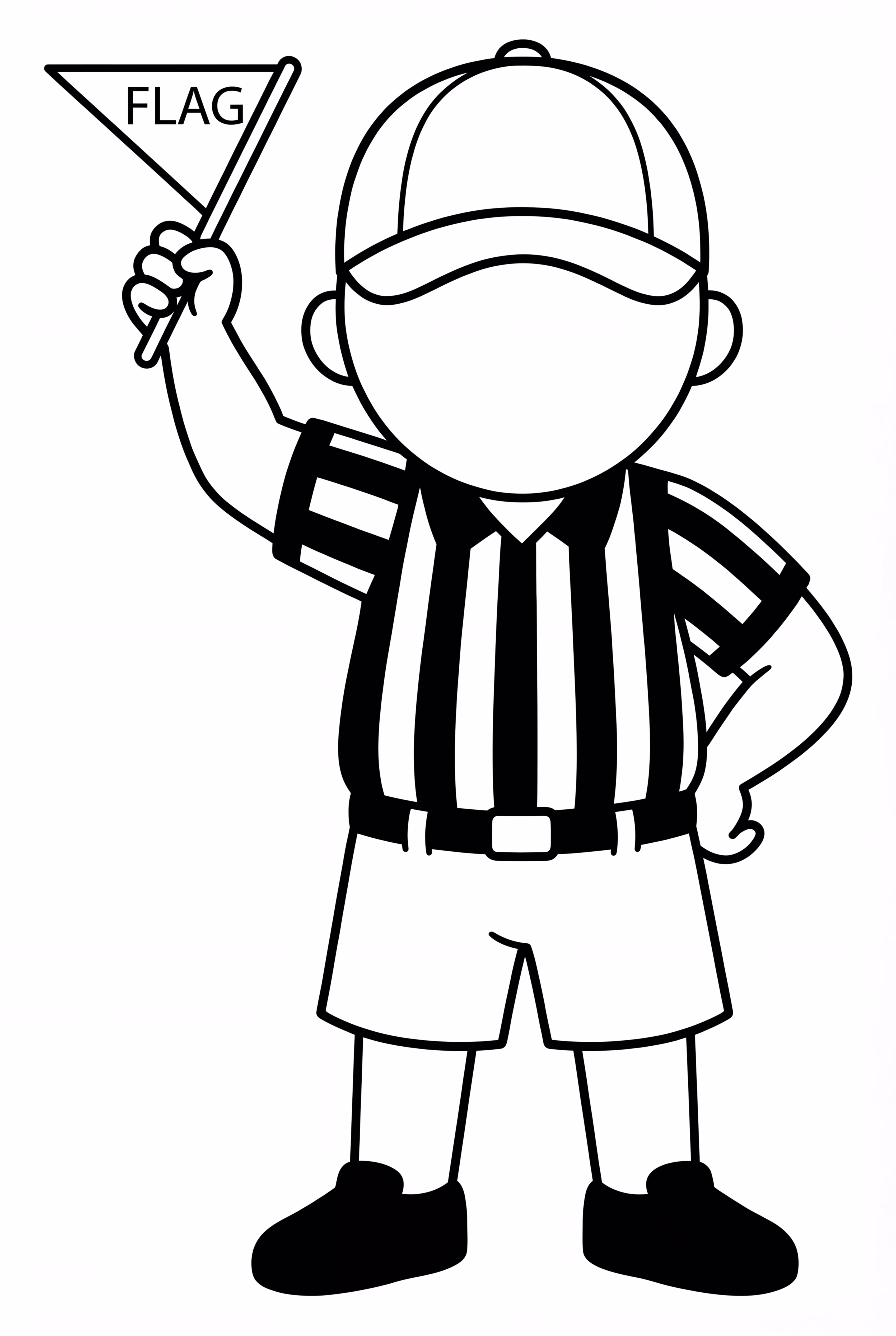 American Football Referee Holding Flag