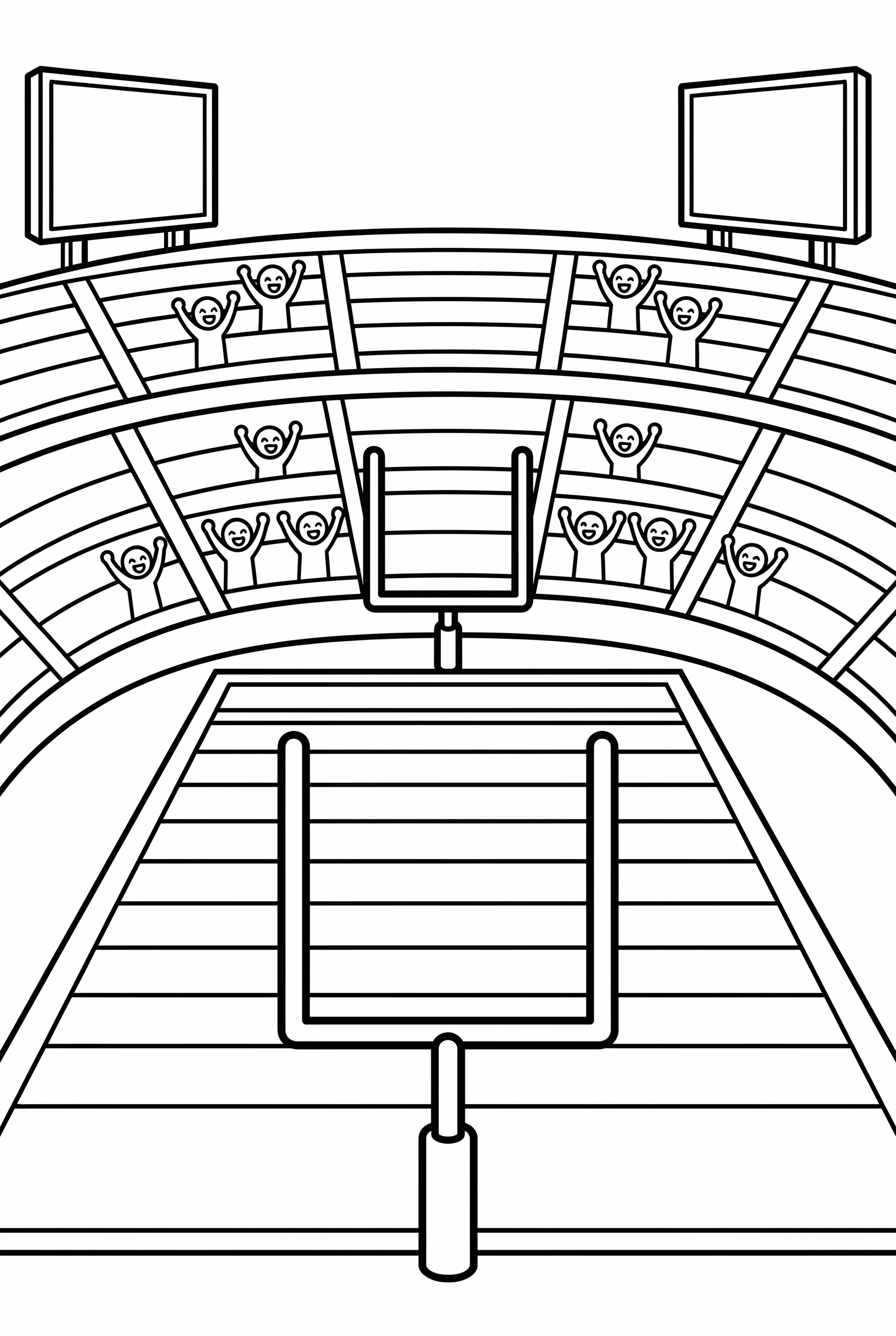 美式足球场与欢呼的球迷