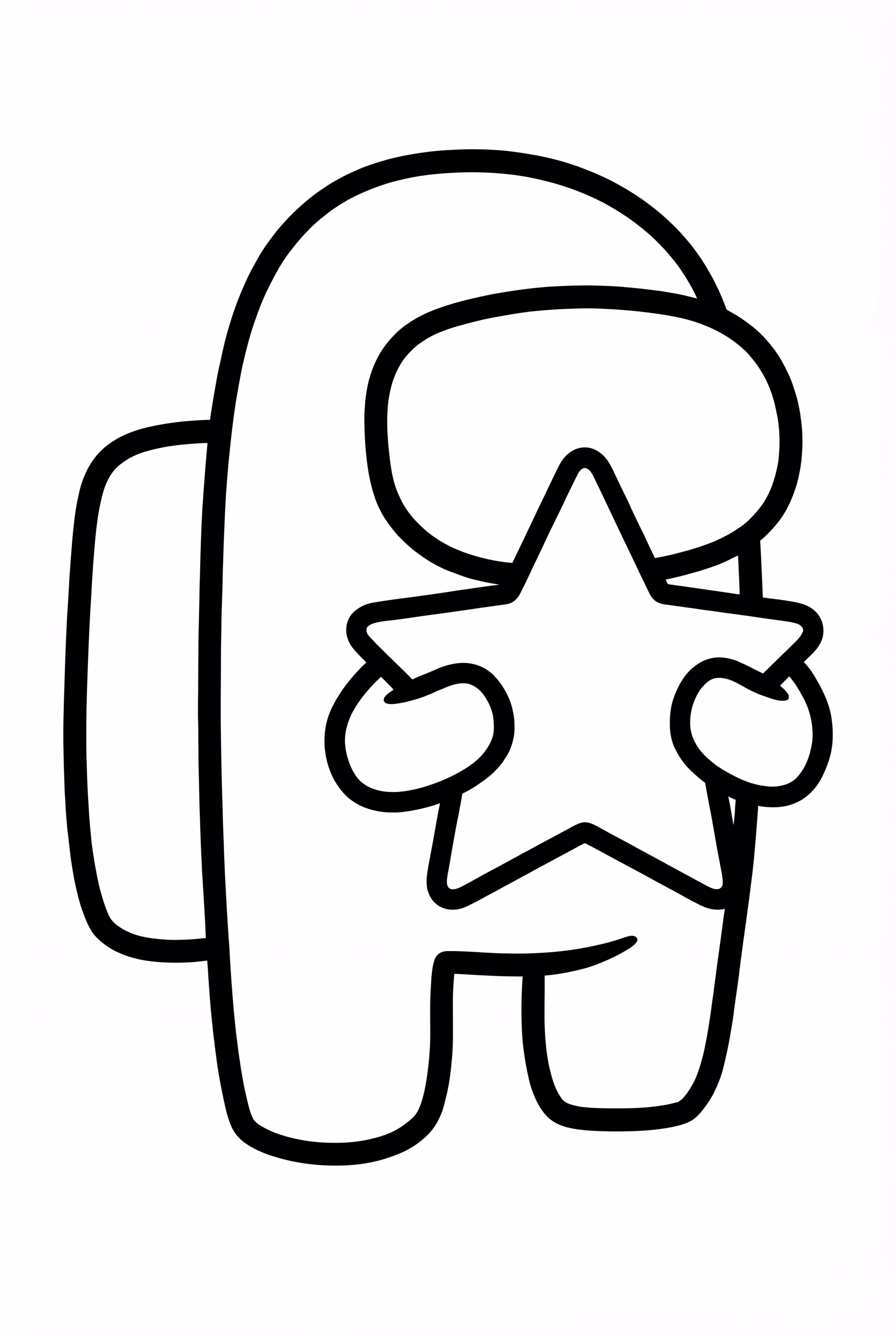 Among Us 角色抱著星星