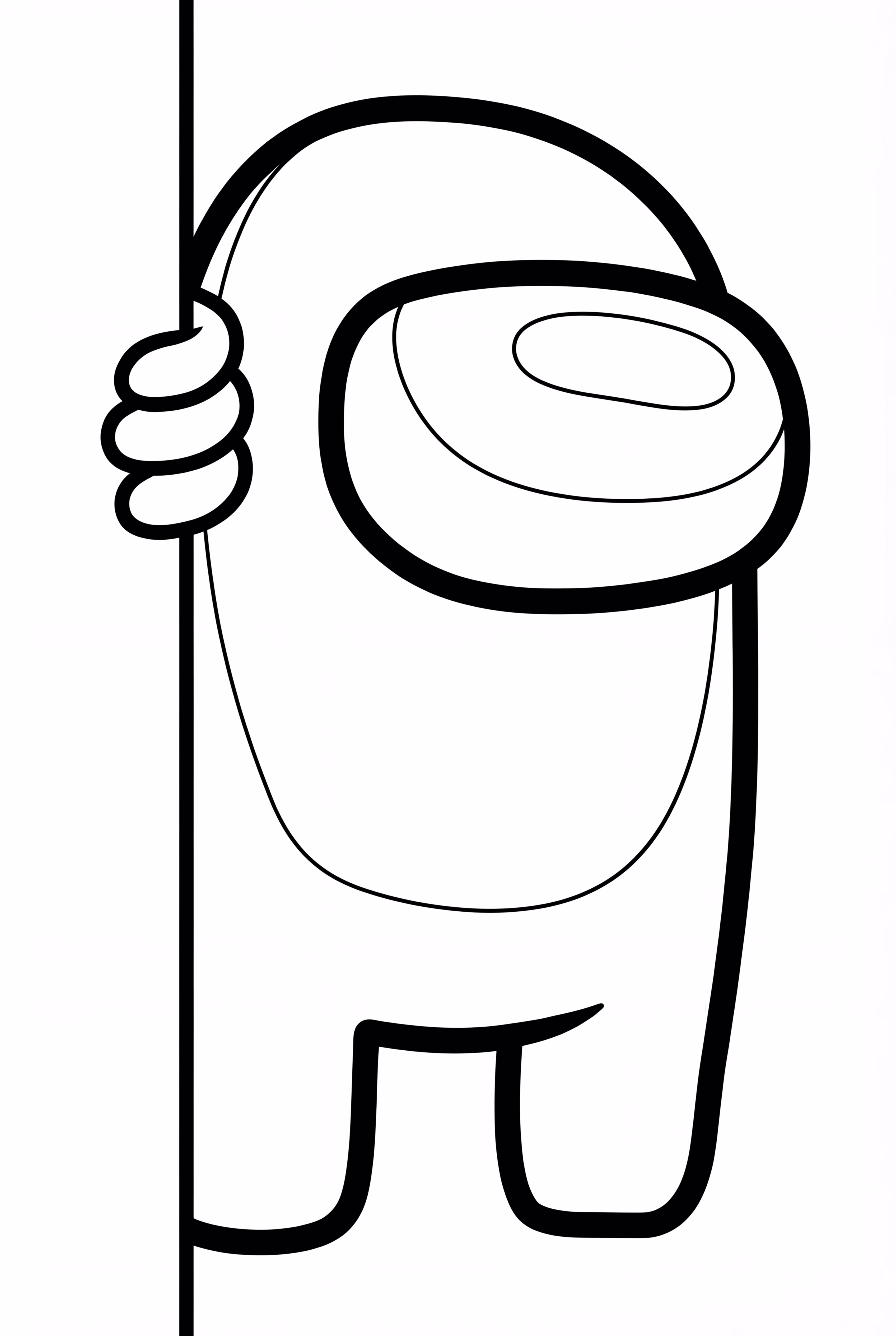 Personaje de Among Us Asomándose