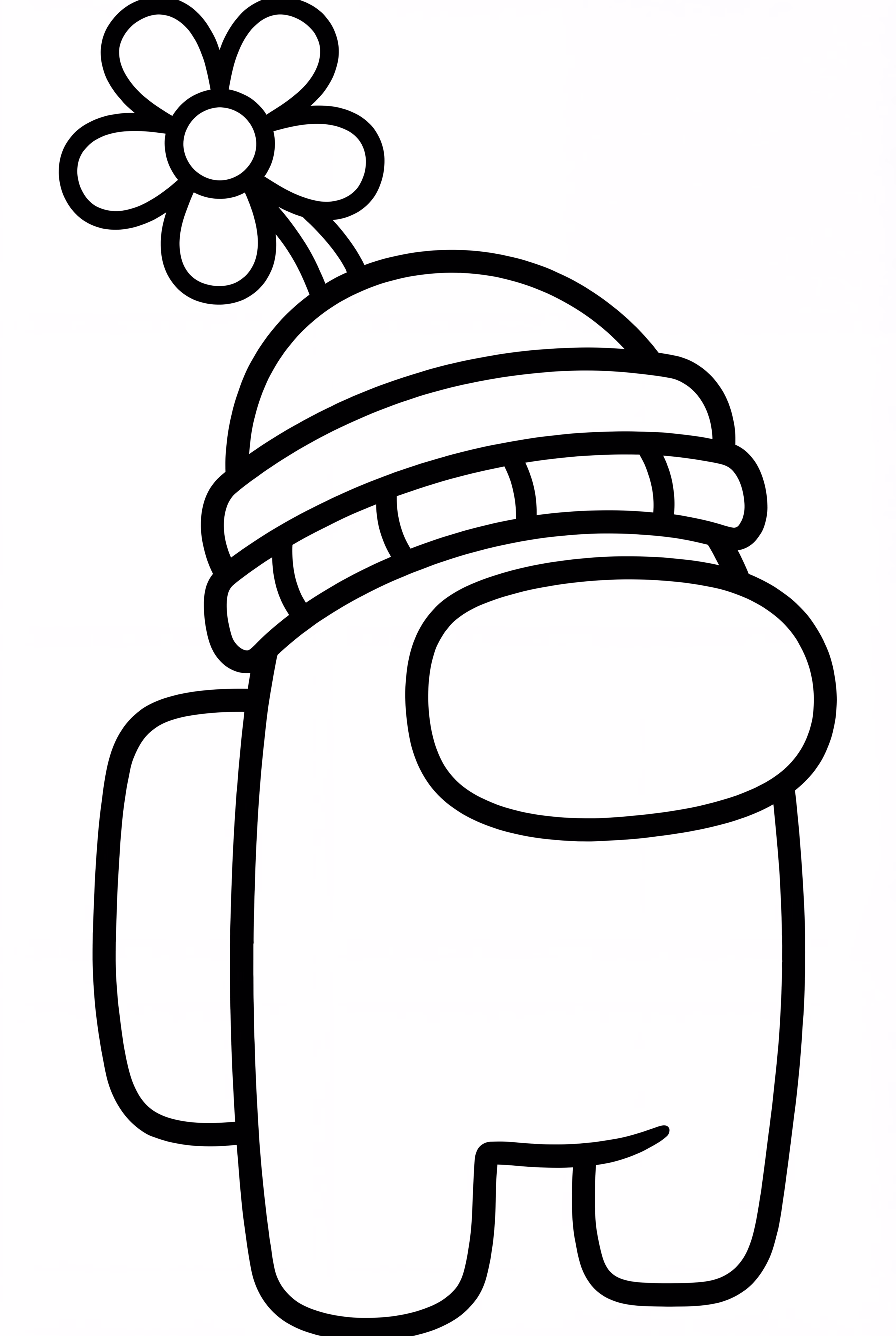 Personaje de Among Us con un Sombrero de Flores