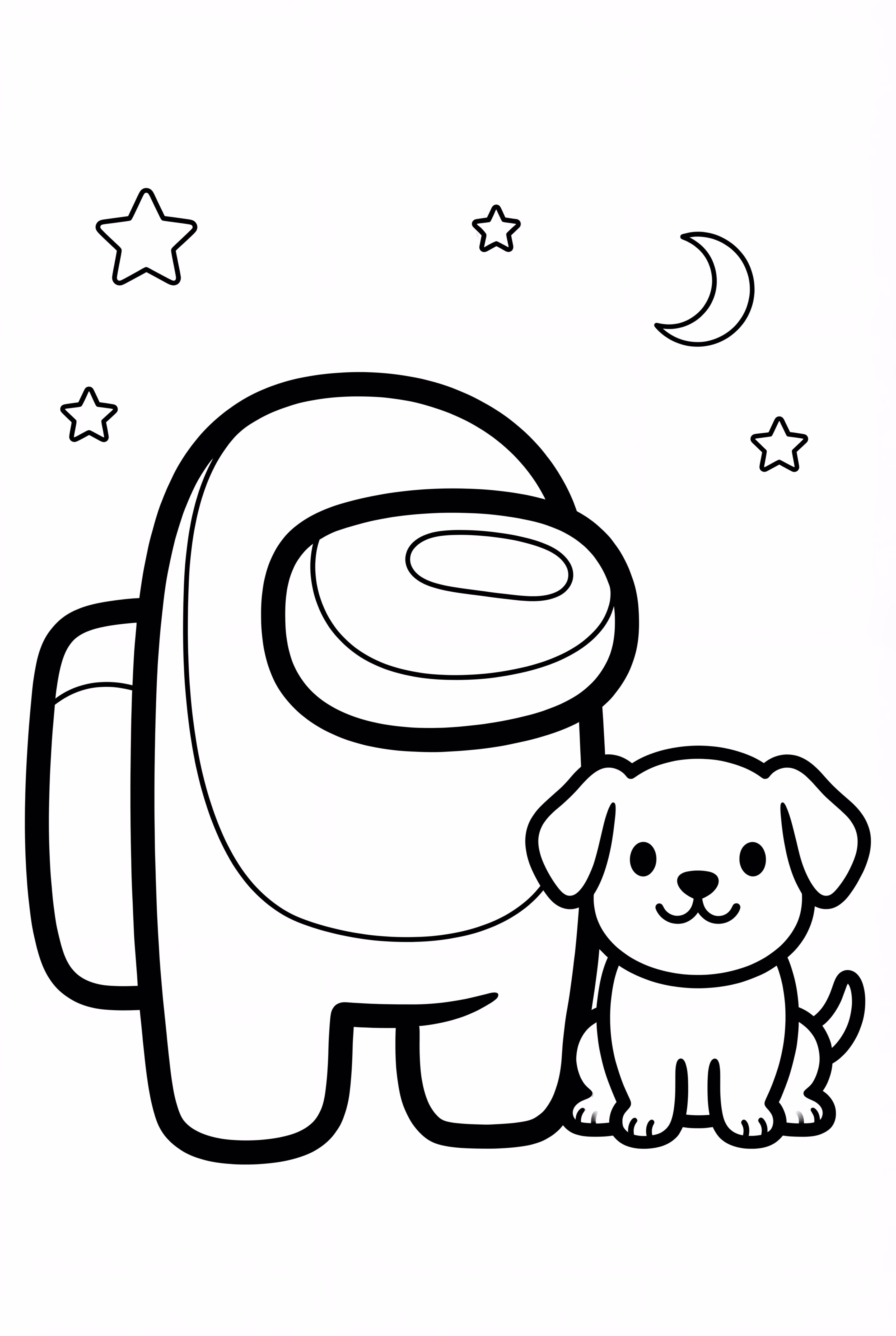 Tripulante de Among Us con un perro mascota