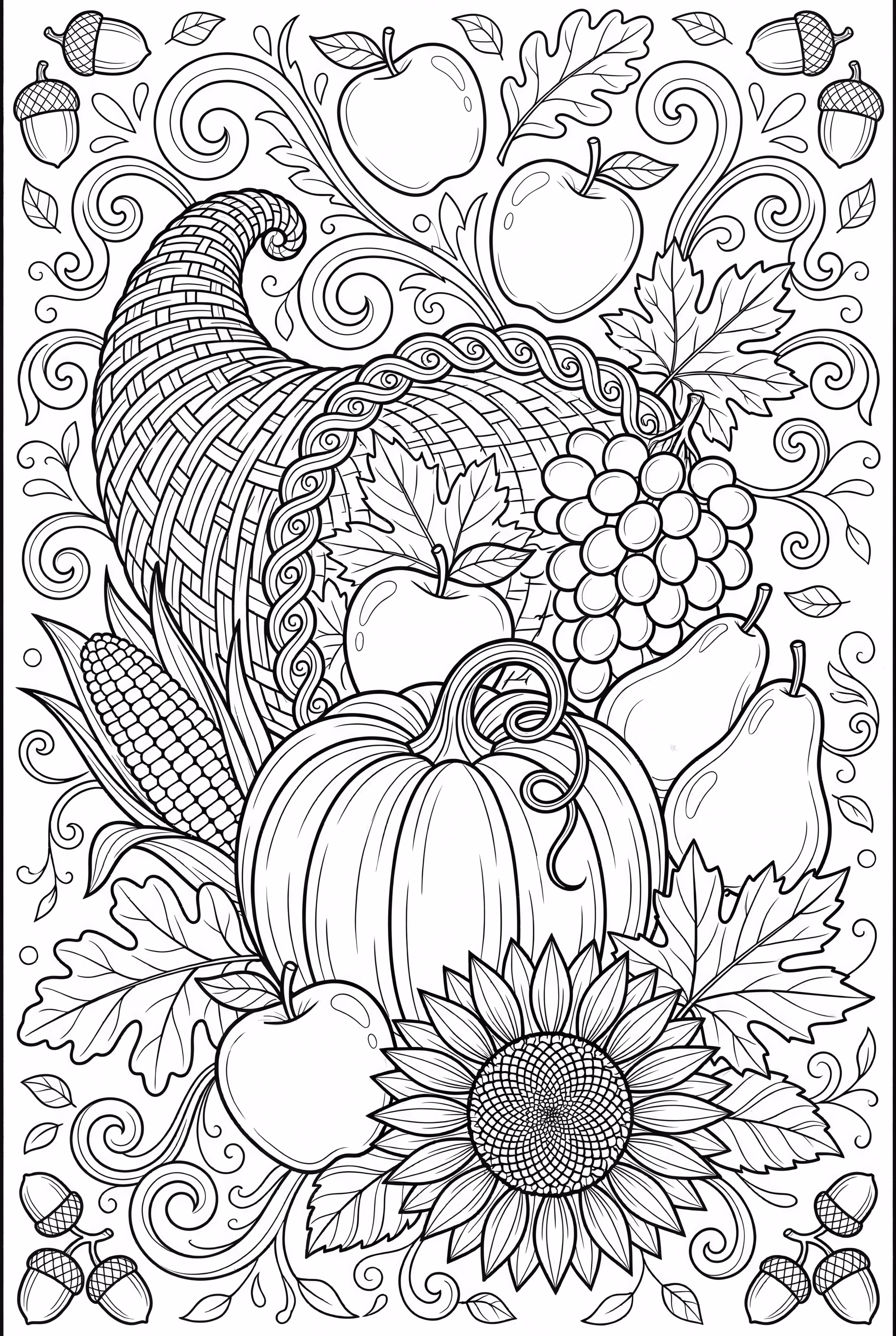 An Abundant Cornucopia In A Realistic Style