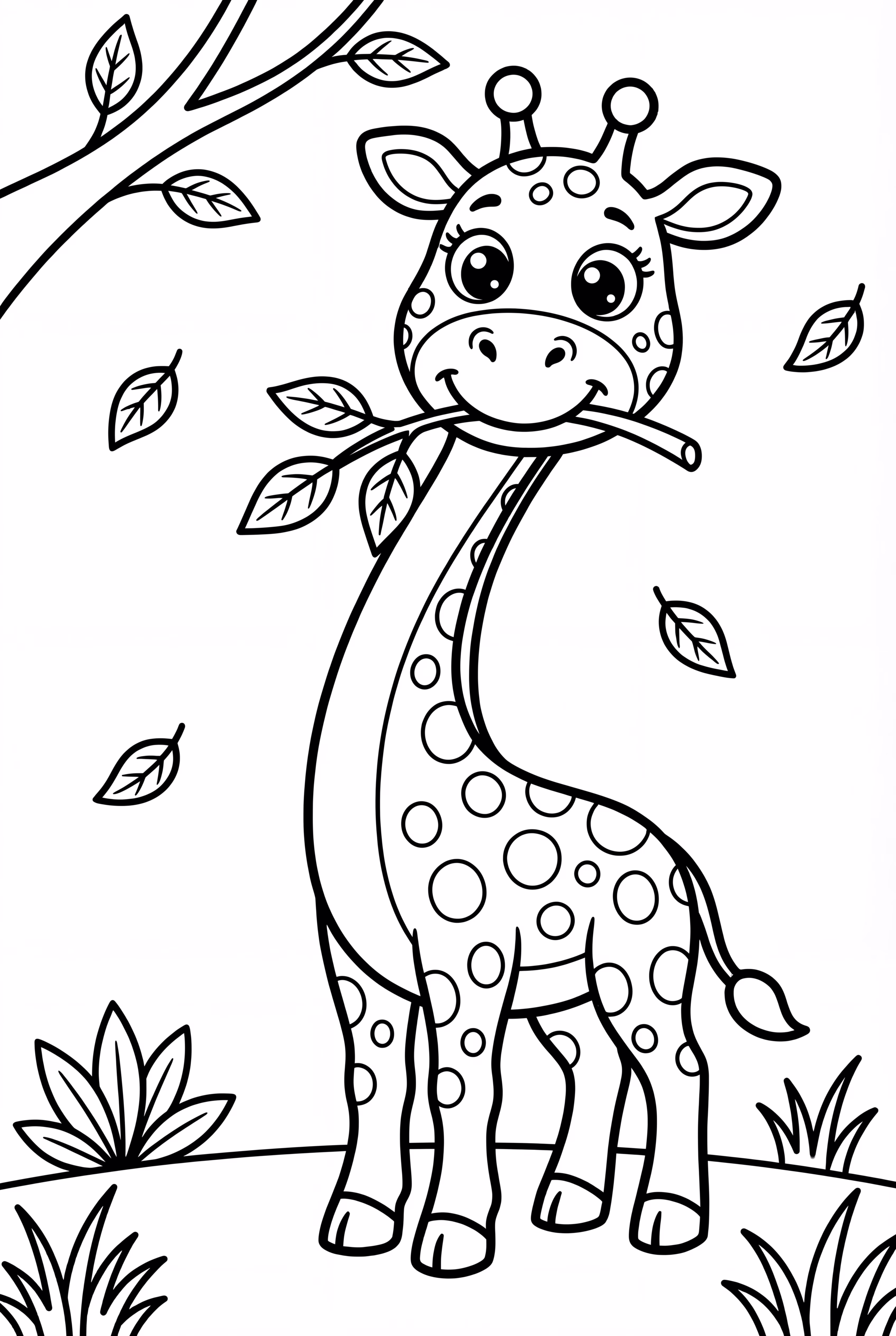 Una jirafa de Adopt Me comiendo una hoja