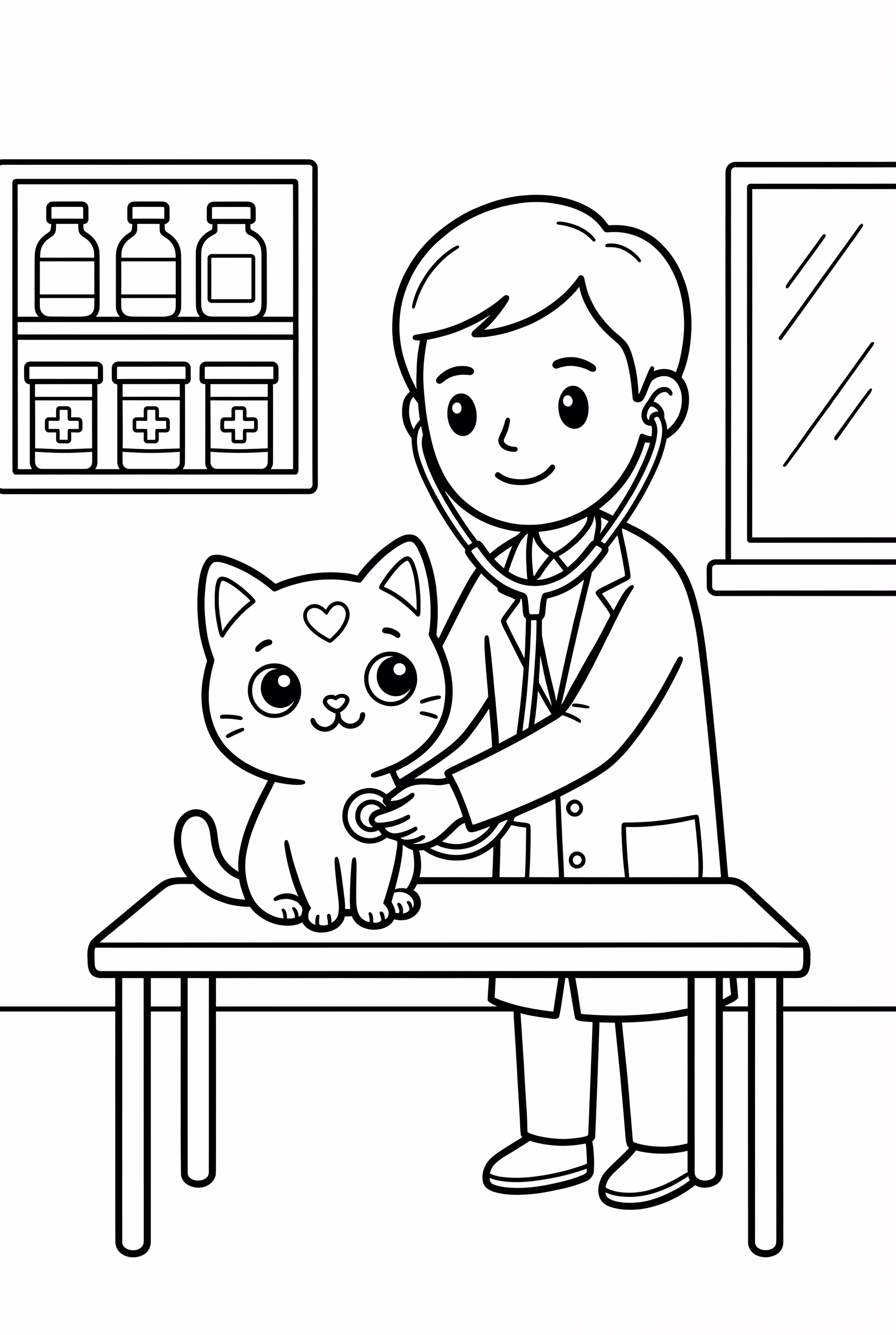 一隻 Adopt Me 寵物正在做健康檢查