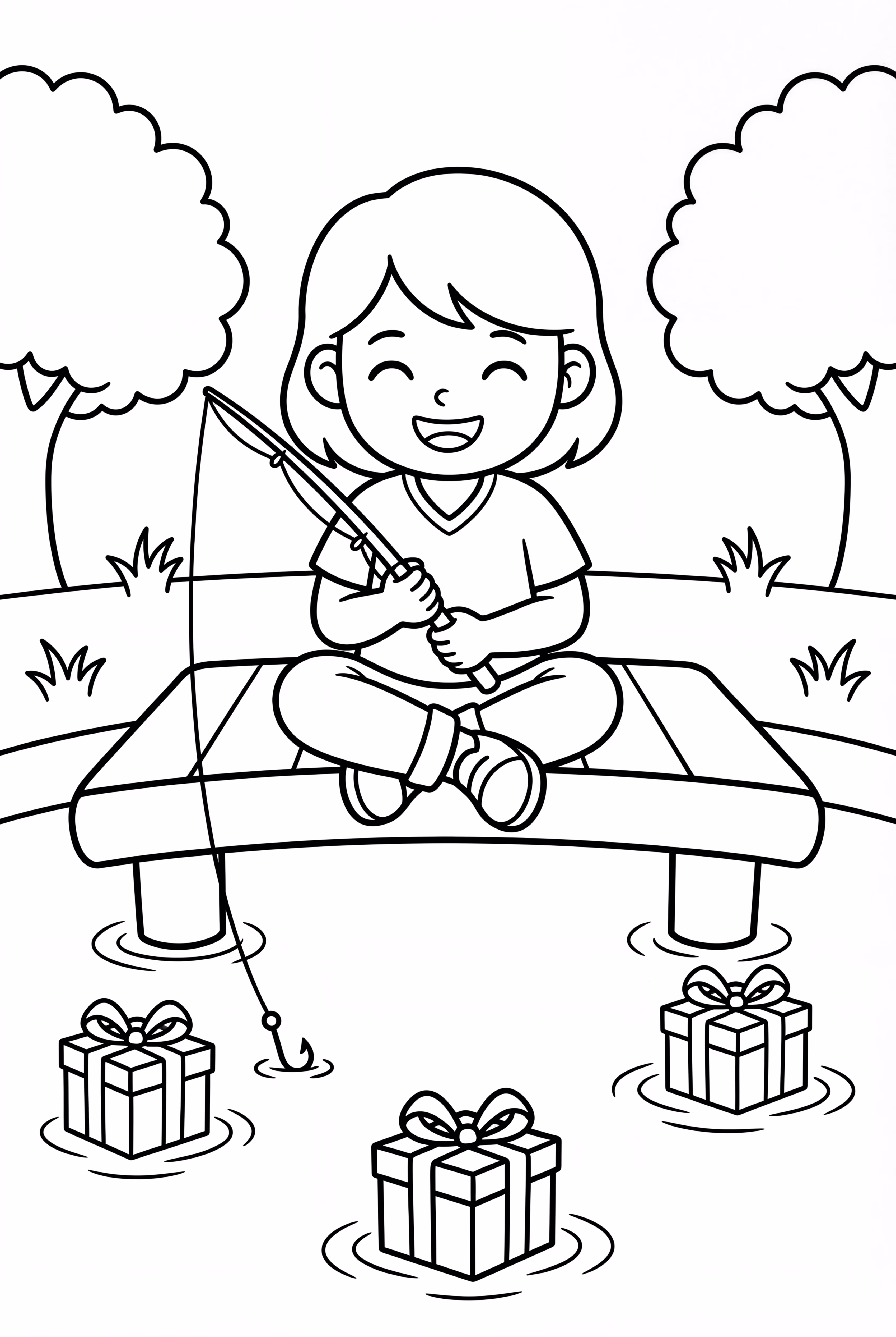 Um Jogador do Adopt Me Pescando Presentes