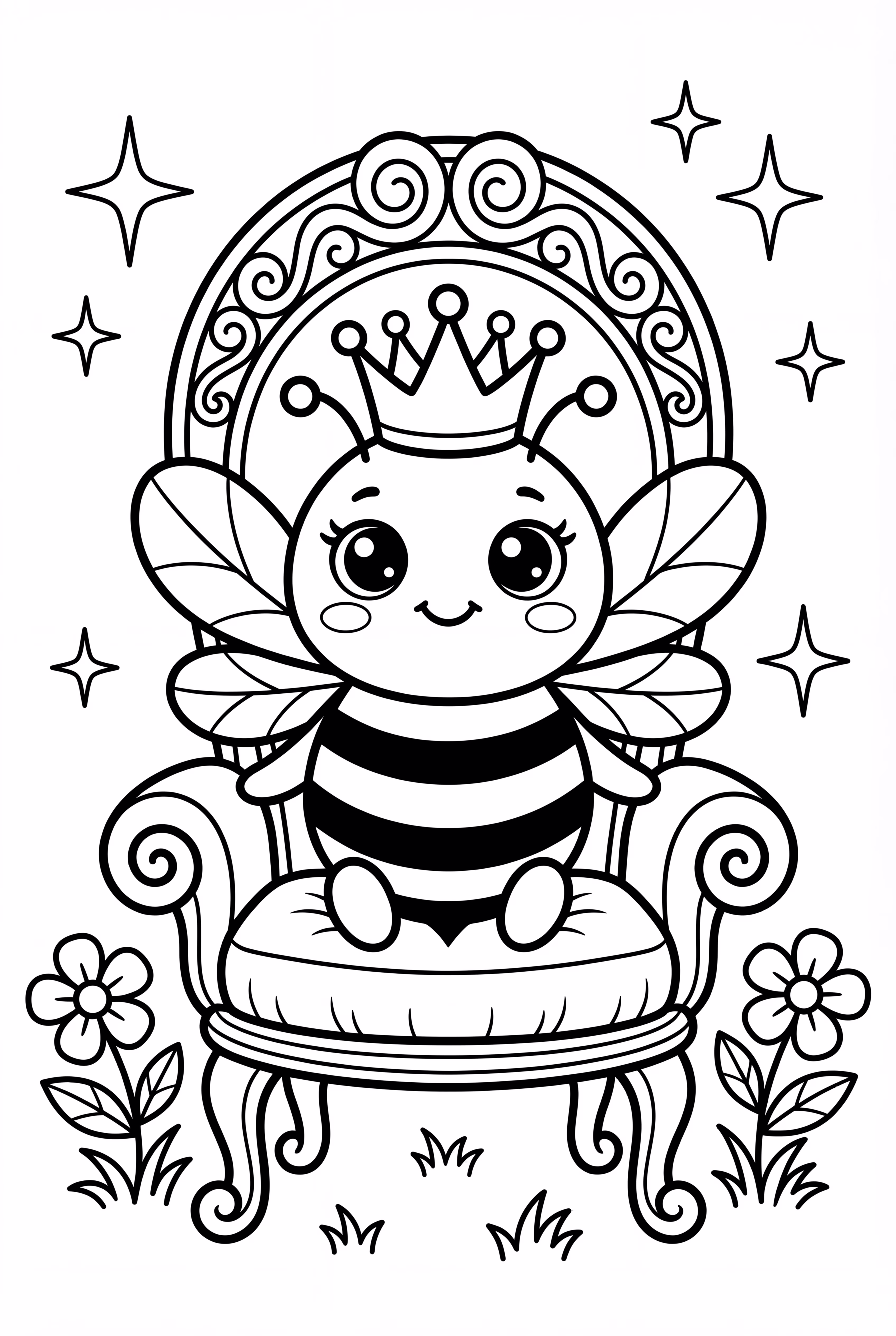 An Adopt Me Queen Bee On Her Throne
