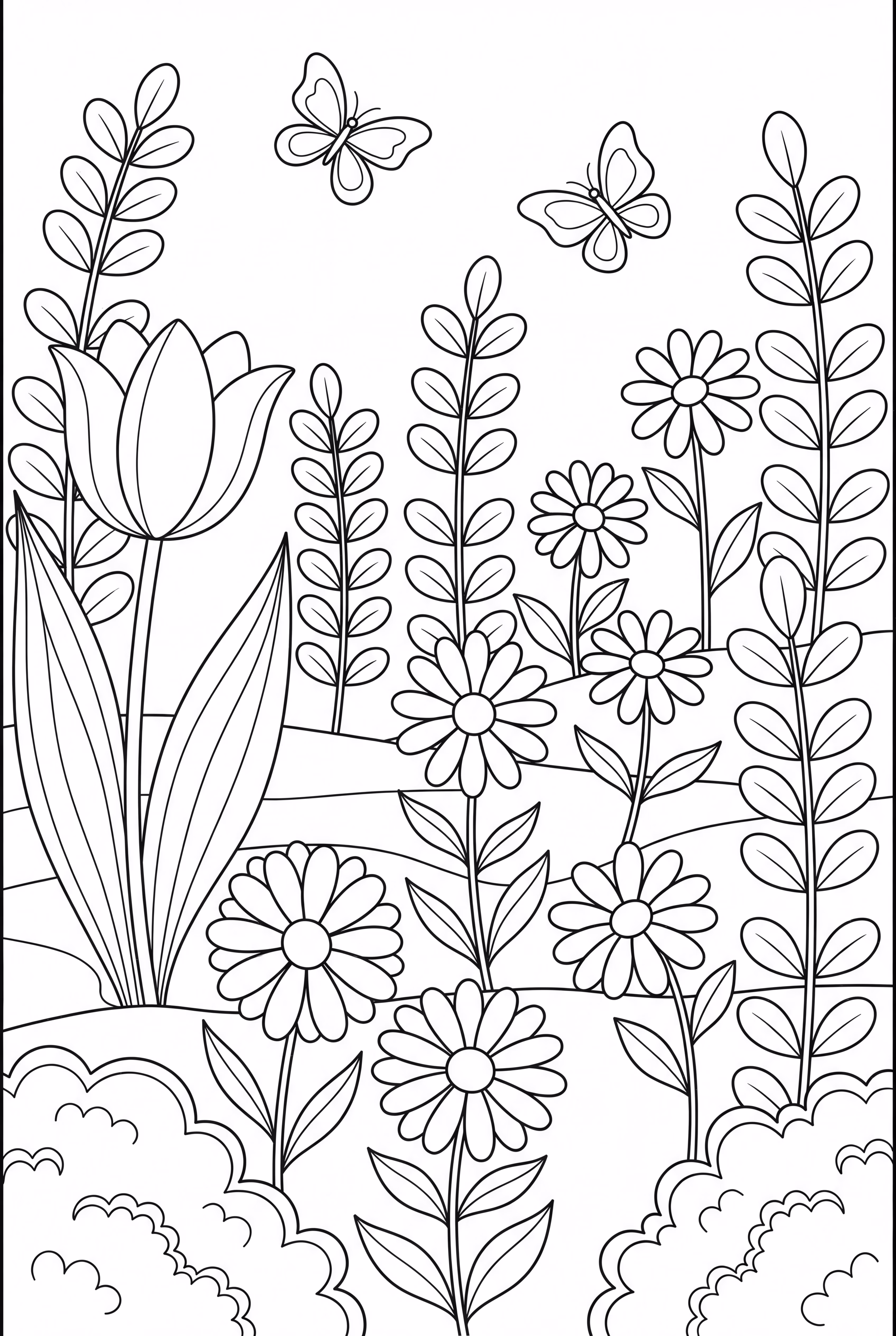 Um Jardim de Flores Intricado para Adultos