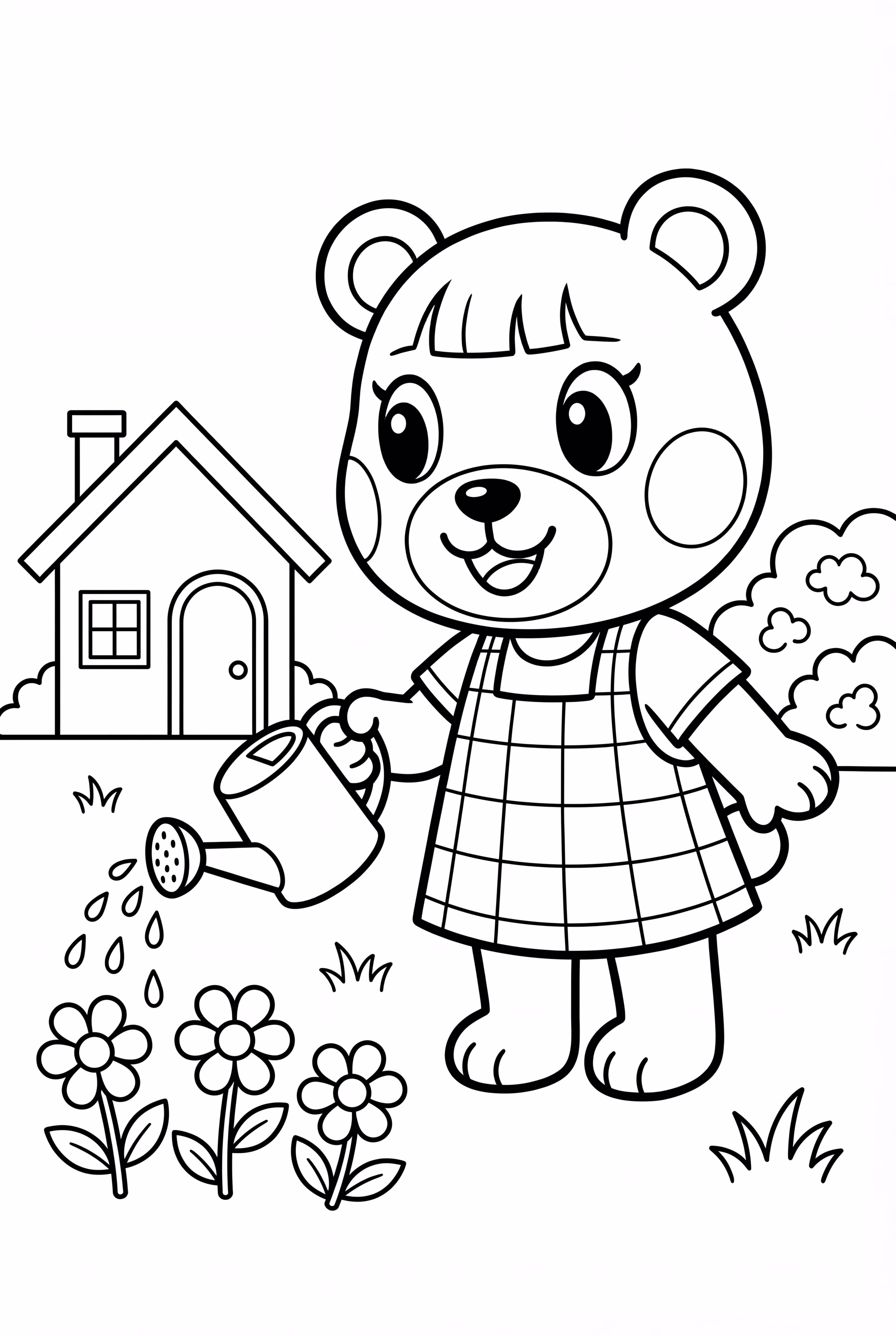 An Animal Crossing Player Watering Flowers