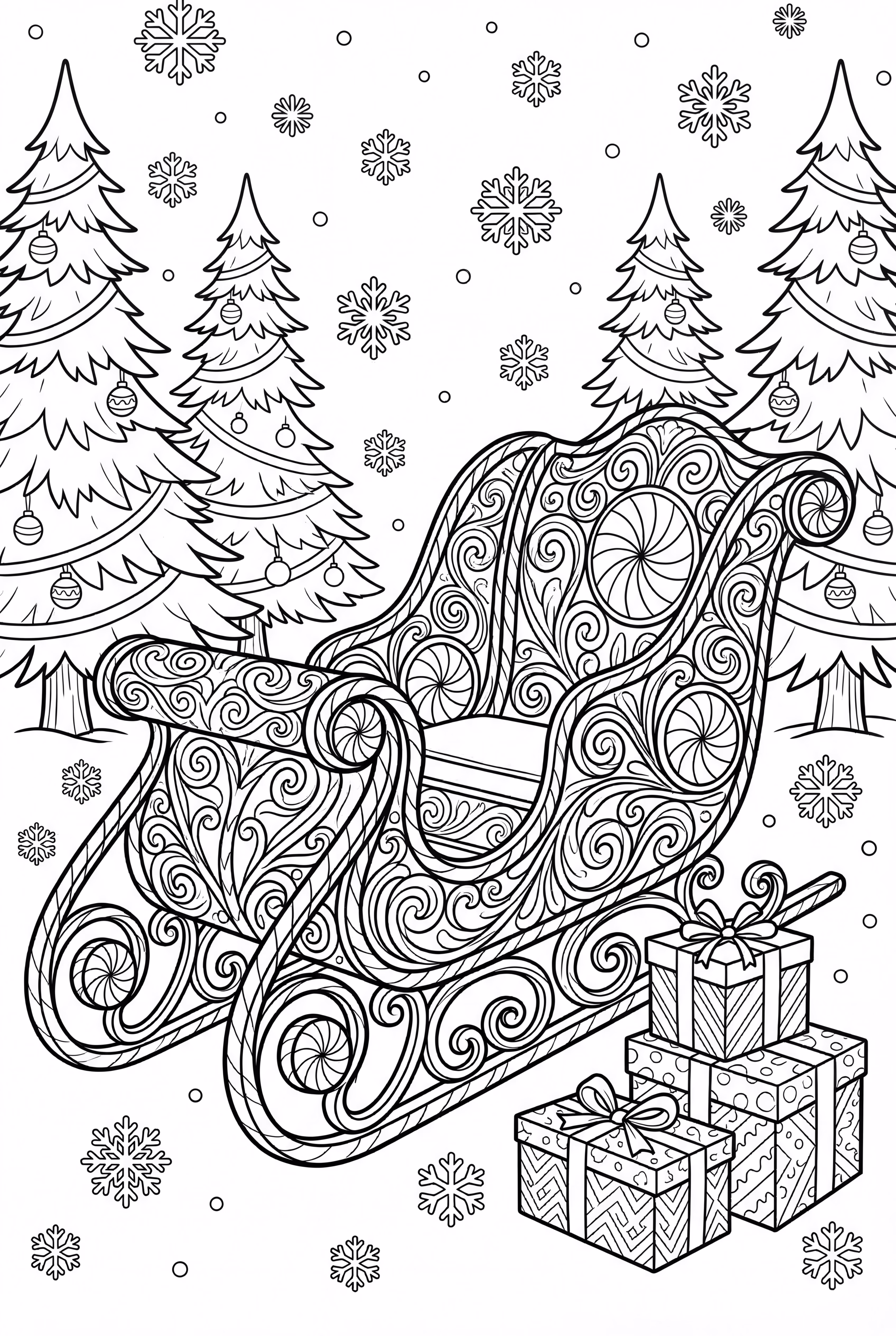 An Elaborate Sleigh Made From Candy Canes