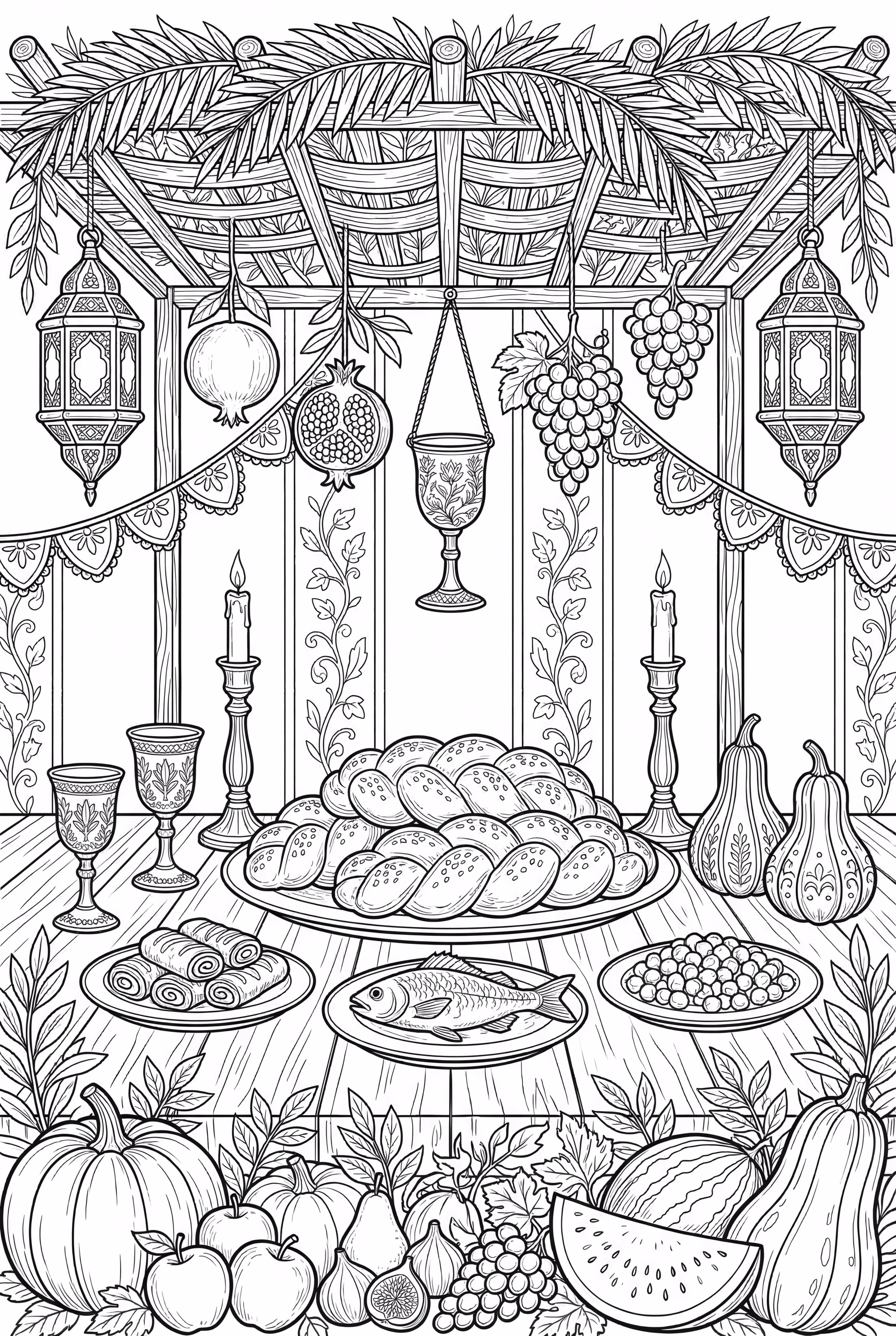 An Elaborate Sukkot Table Spread