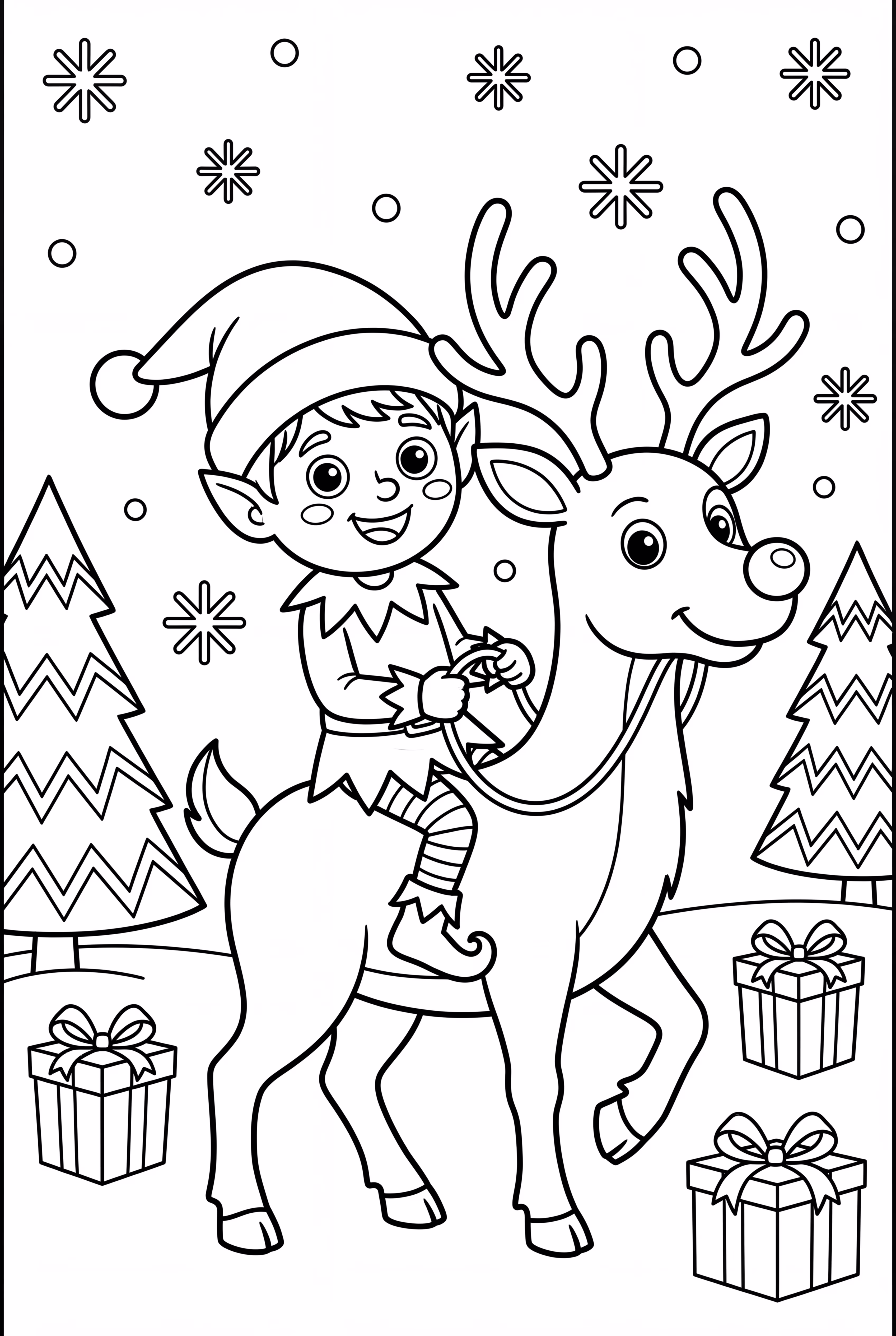 An Elf Riding a Reindeer