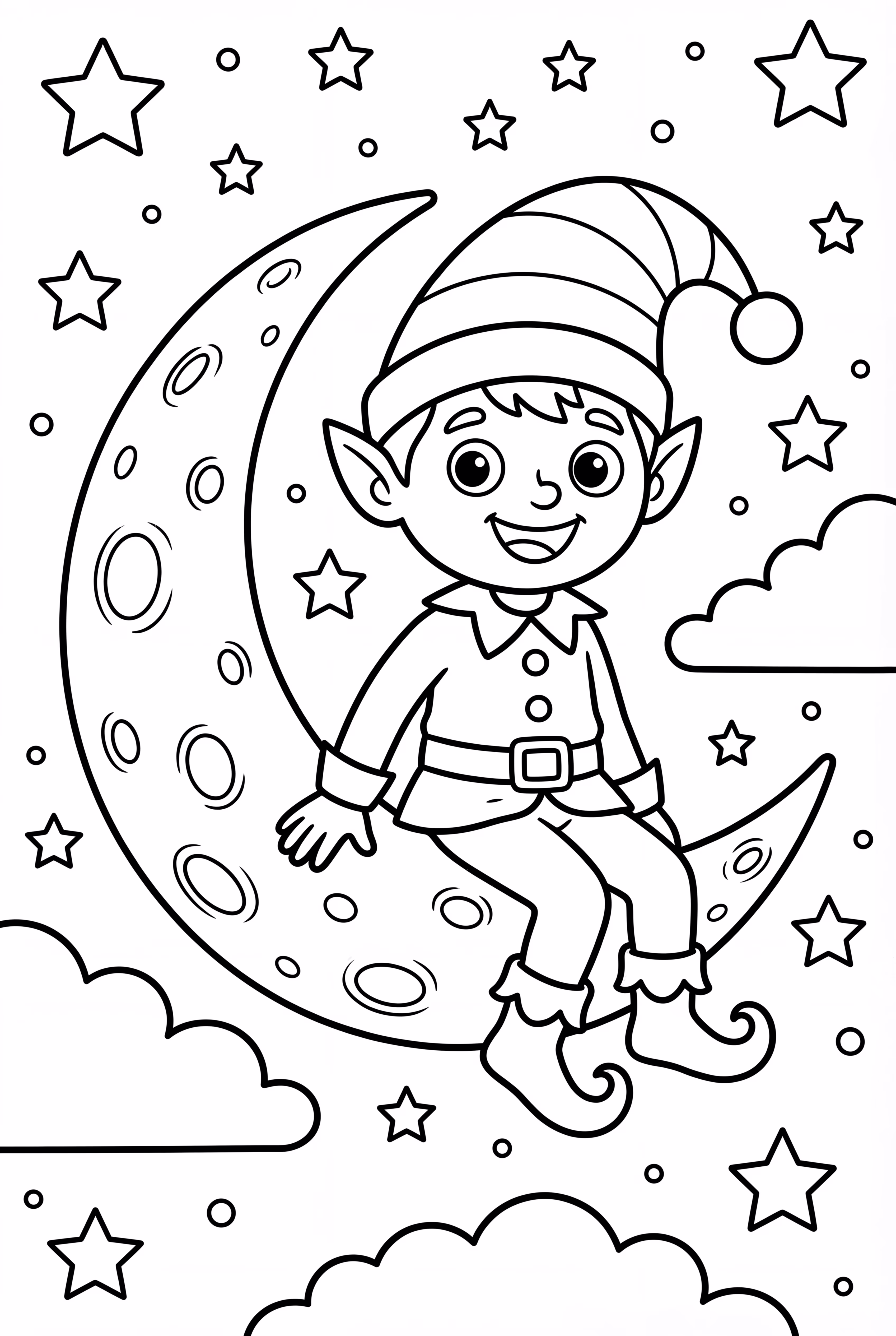 An Elf Sitting on the Moon