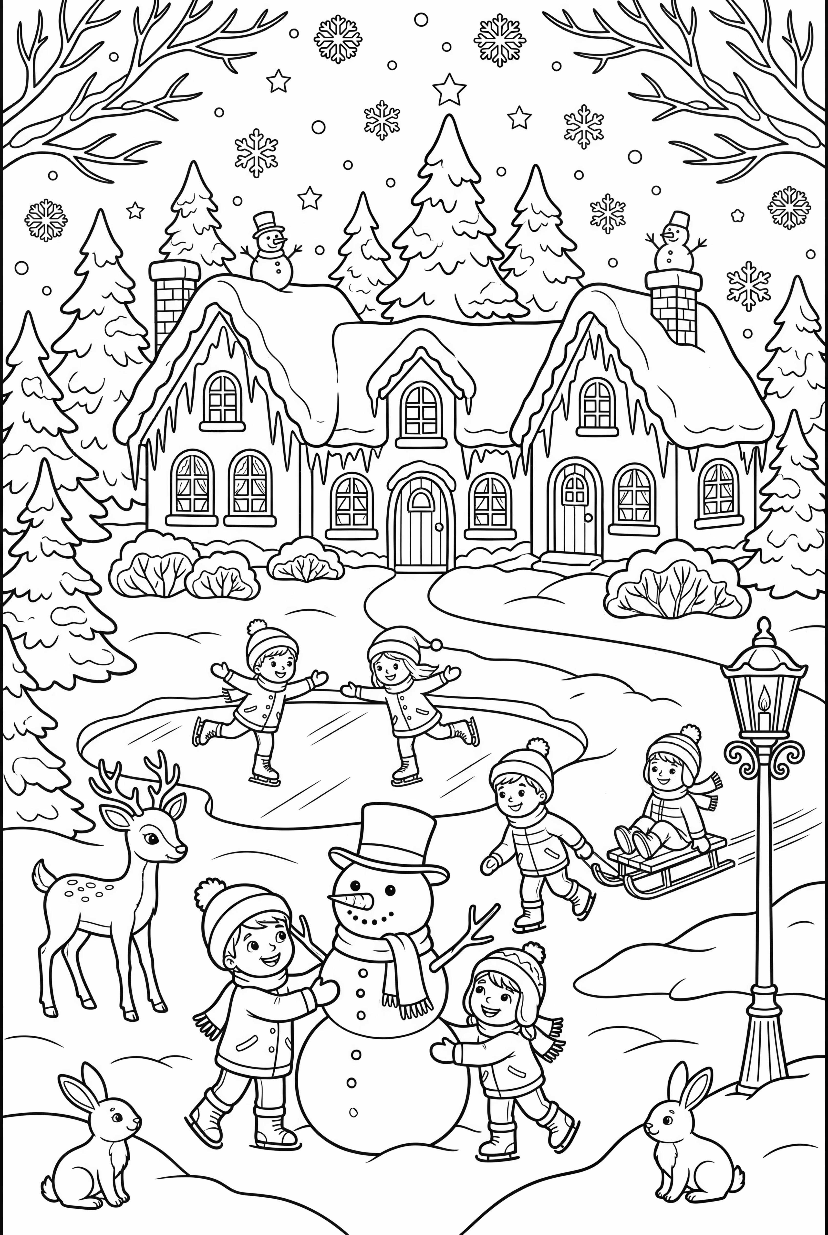 마법 같은 겨울 얼음 성