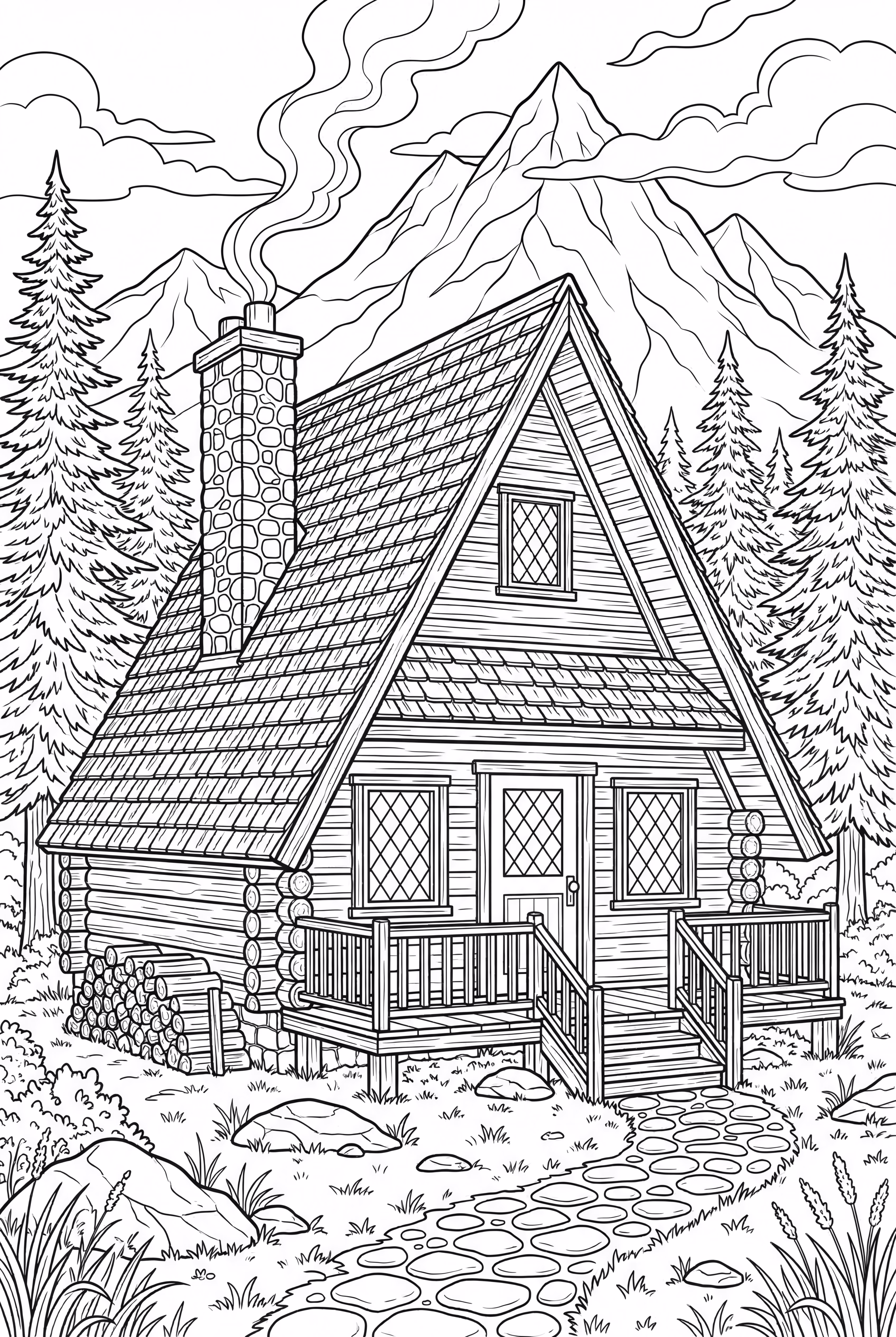 山中精致的温馨小木屋