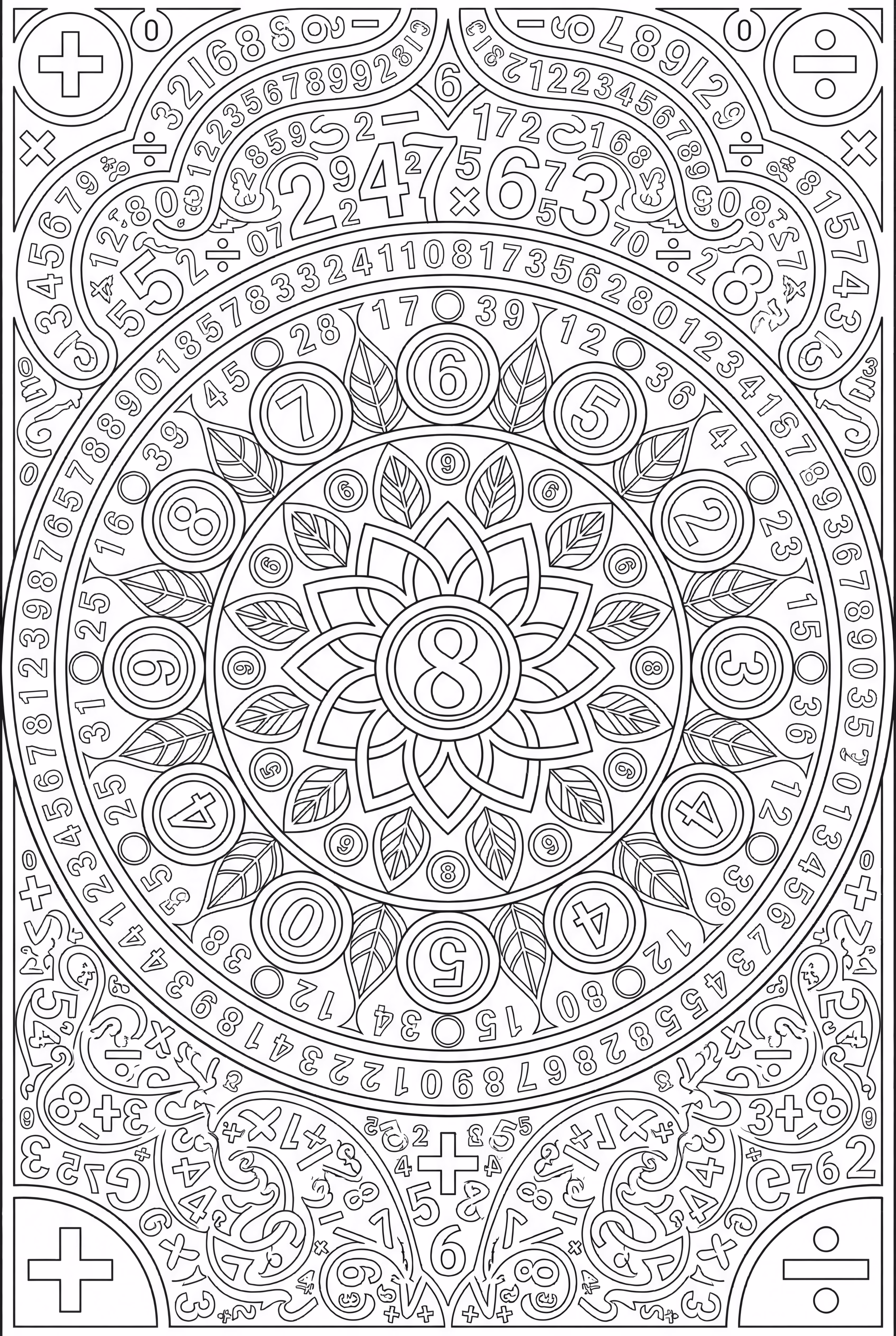 An Intricate Mandala Made Of Numbers