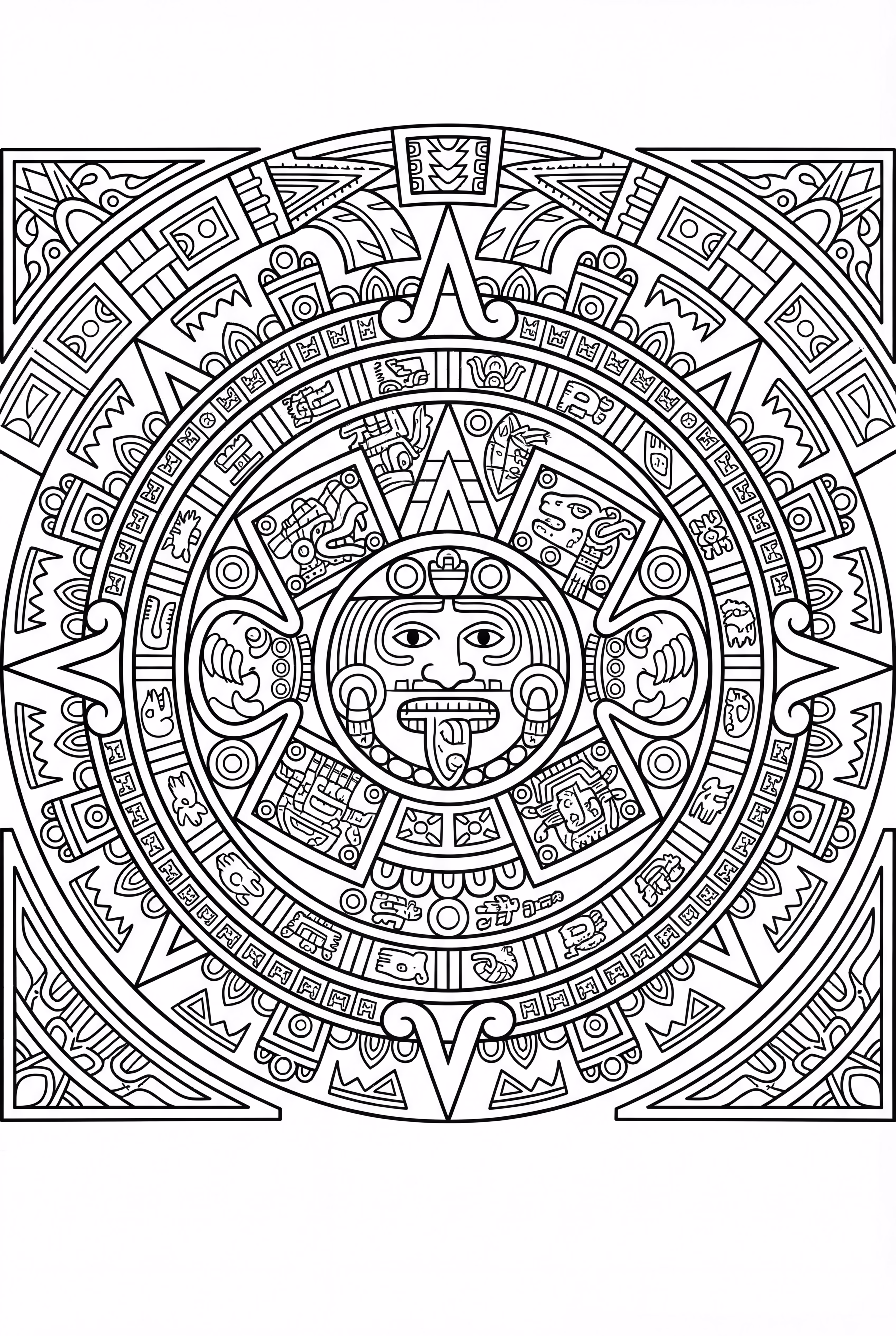 Ancient Aztec Calendar Mandala