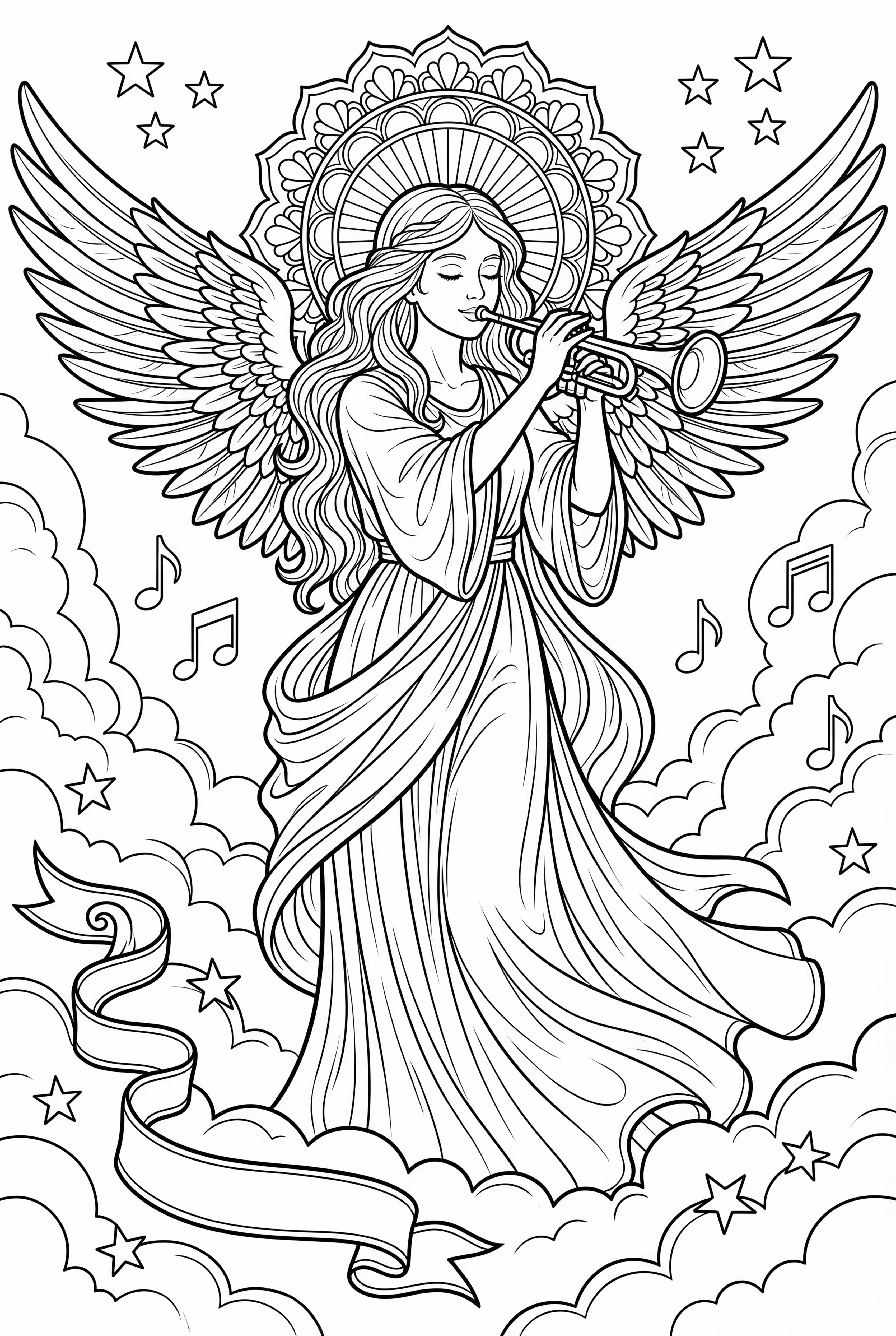 Angel Playing Golden Trumpet-2