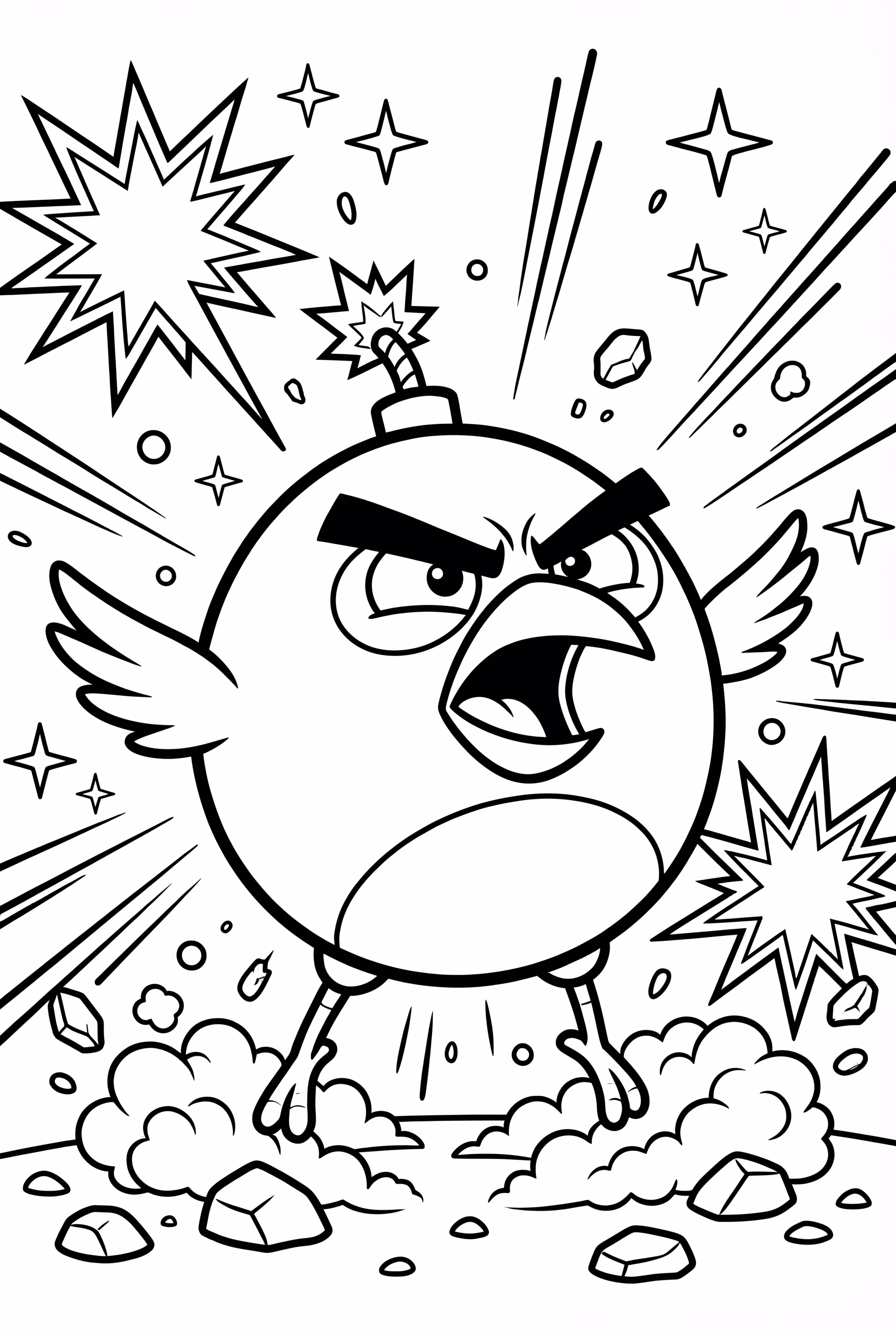 Angry birds bomb explosion