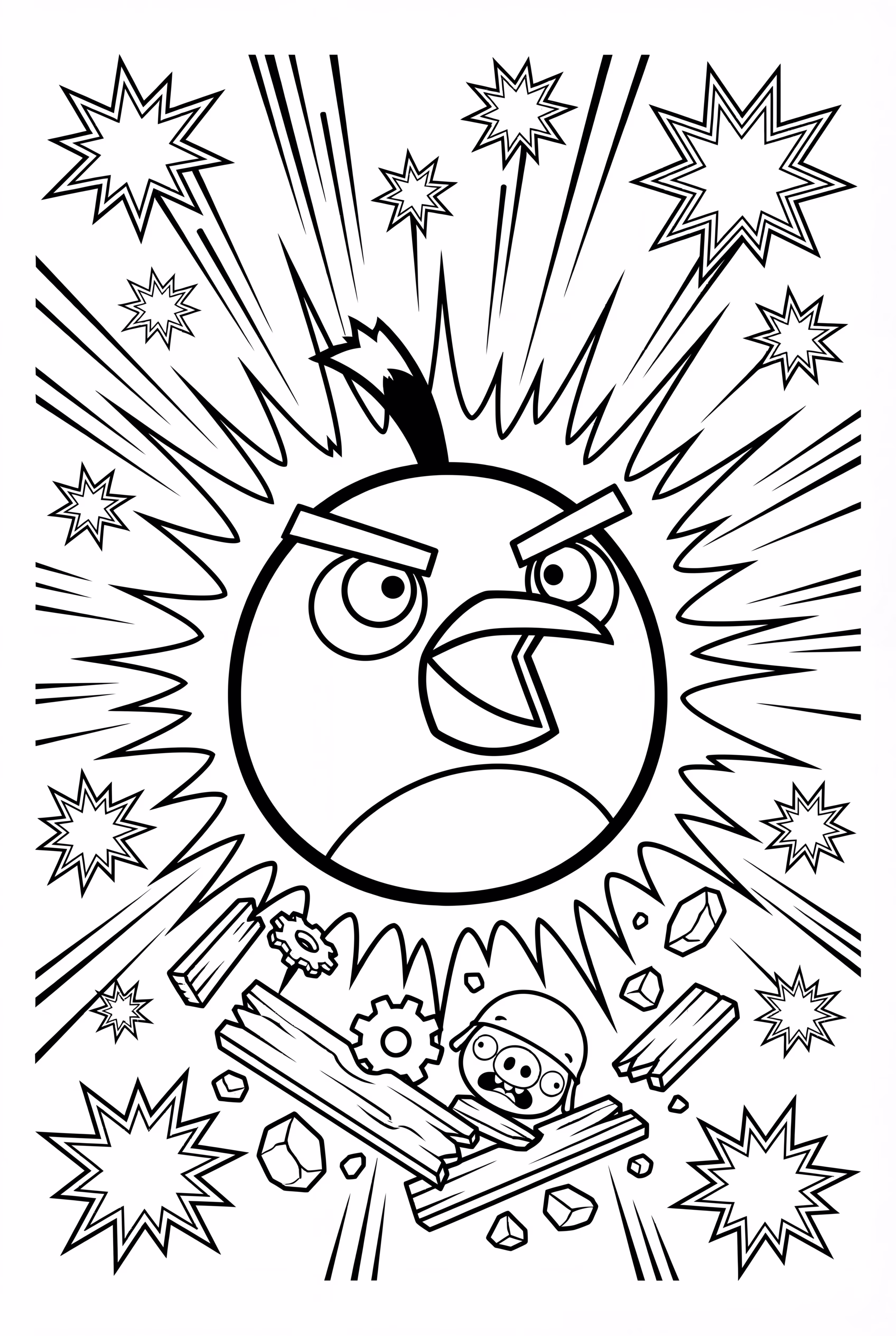 Angry birds bomb explosion