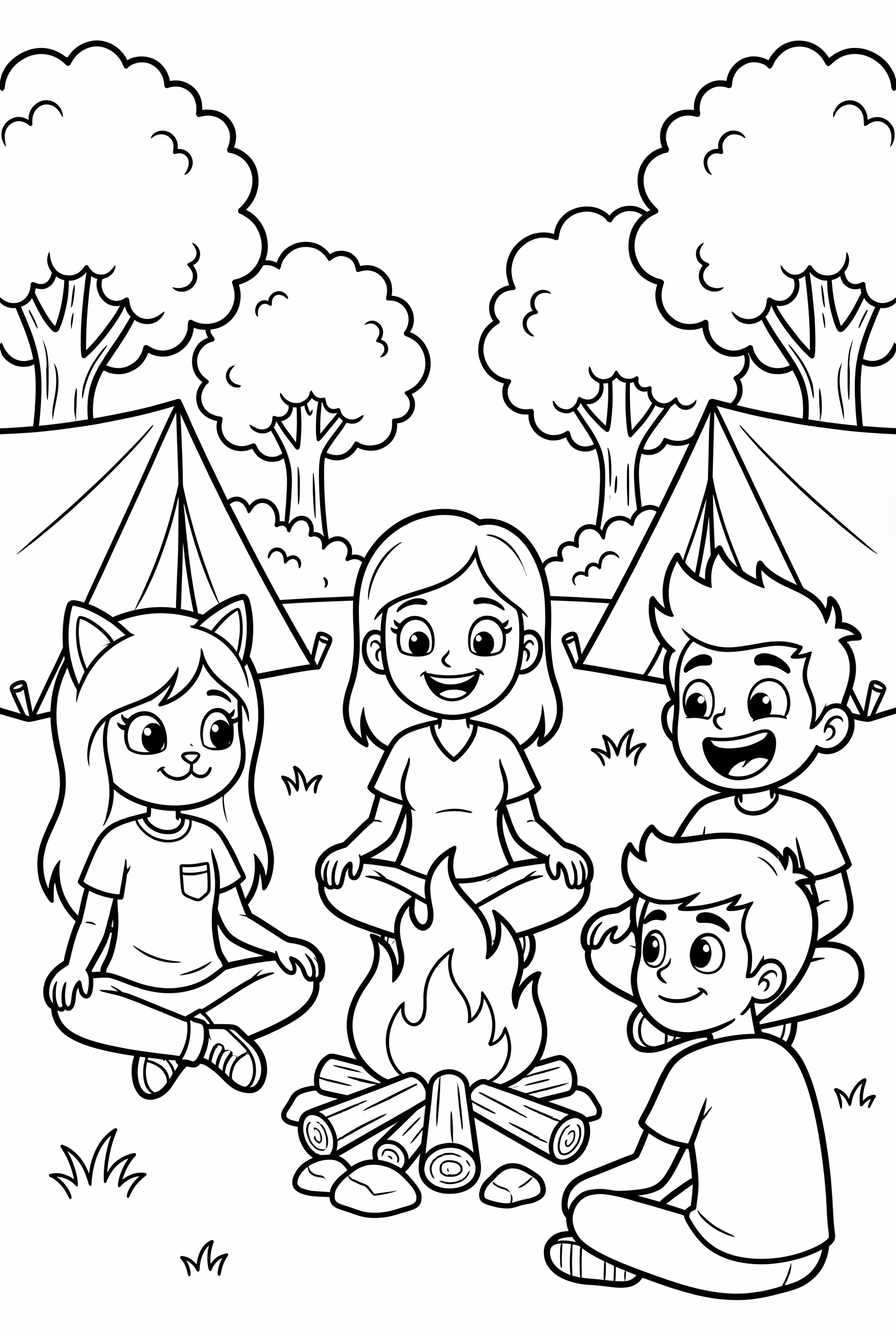 Aphmau And Her Friends Around A Campfire