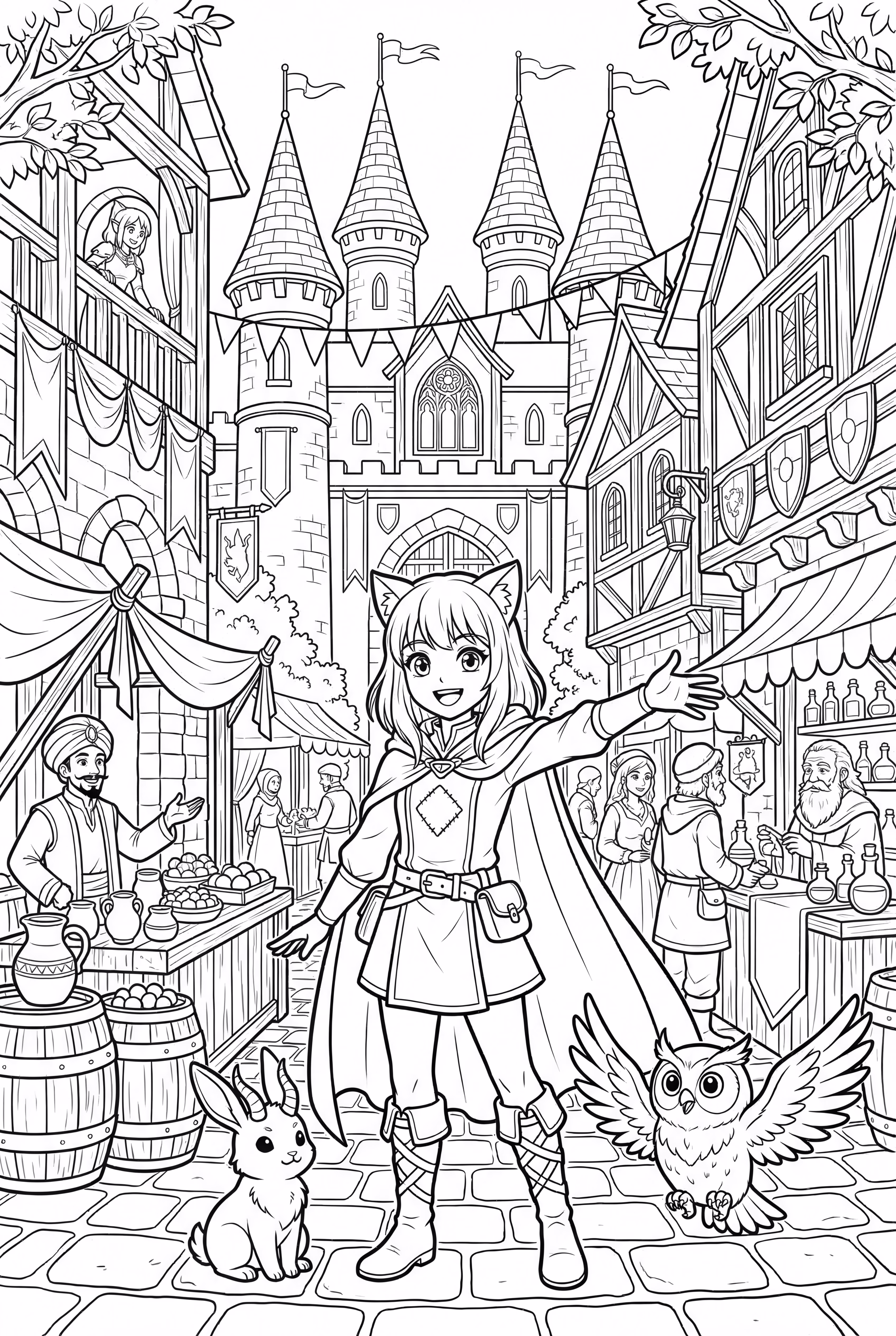 Aphmau Auf Einem Lebhaften Fantasiemarkt