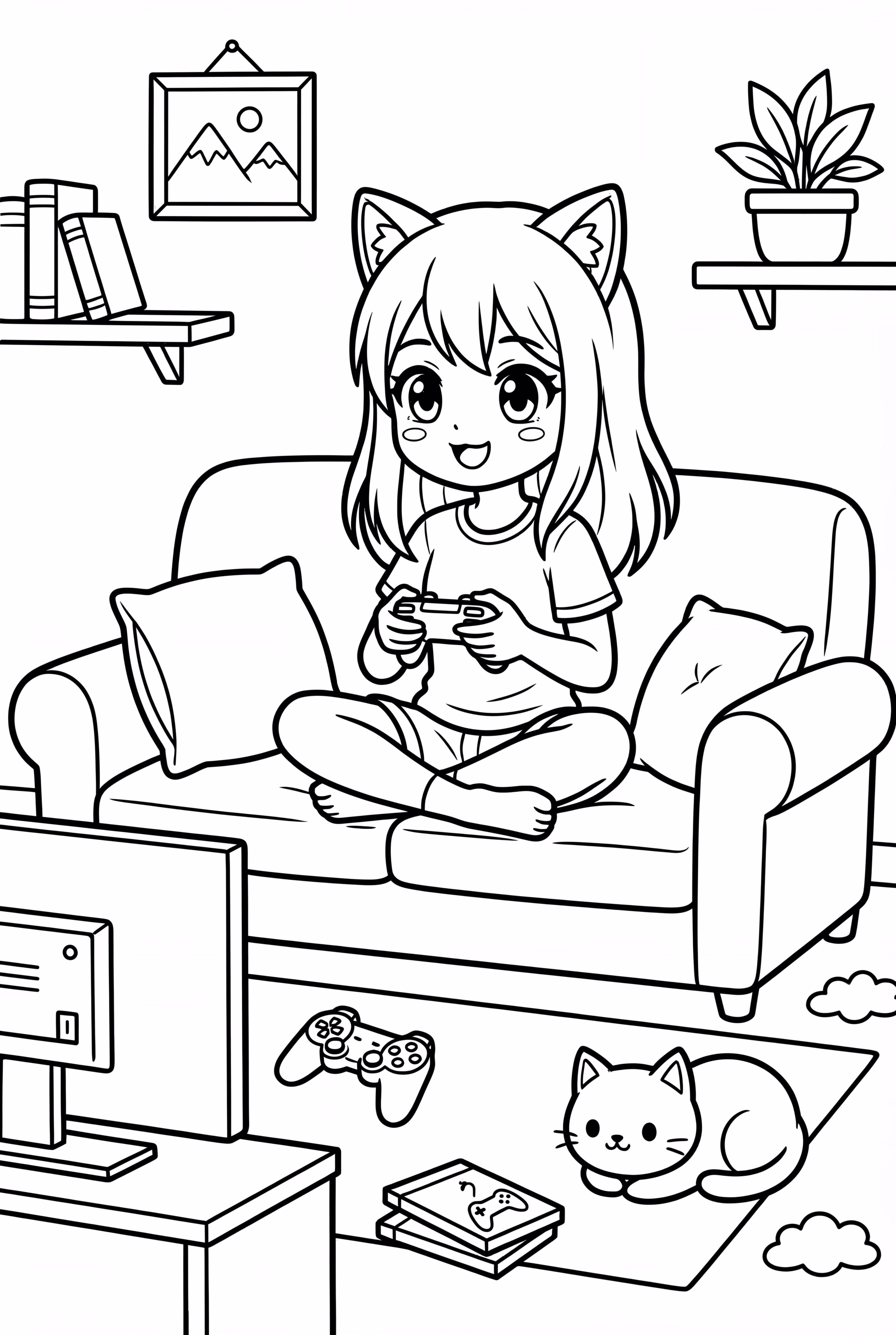 Aphmau Playing Video Games On The Couch