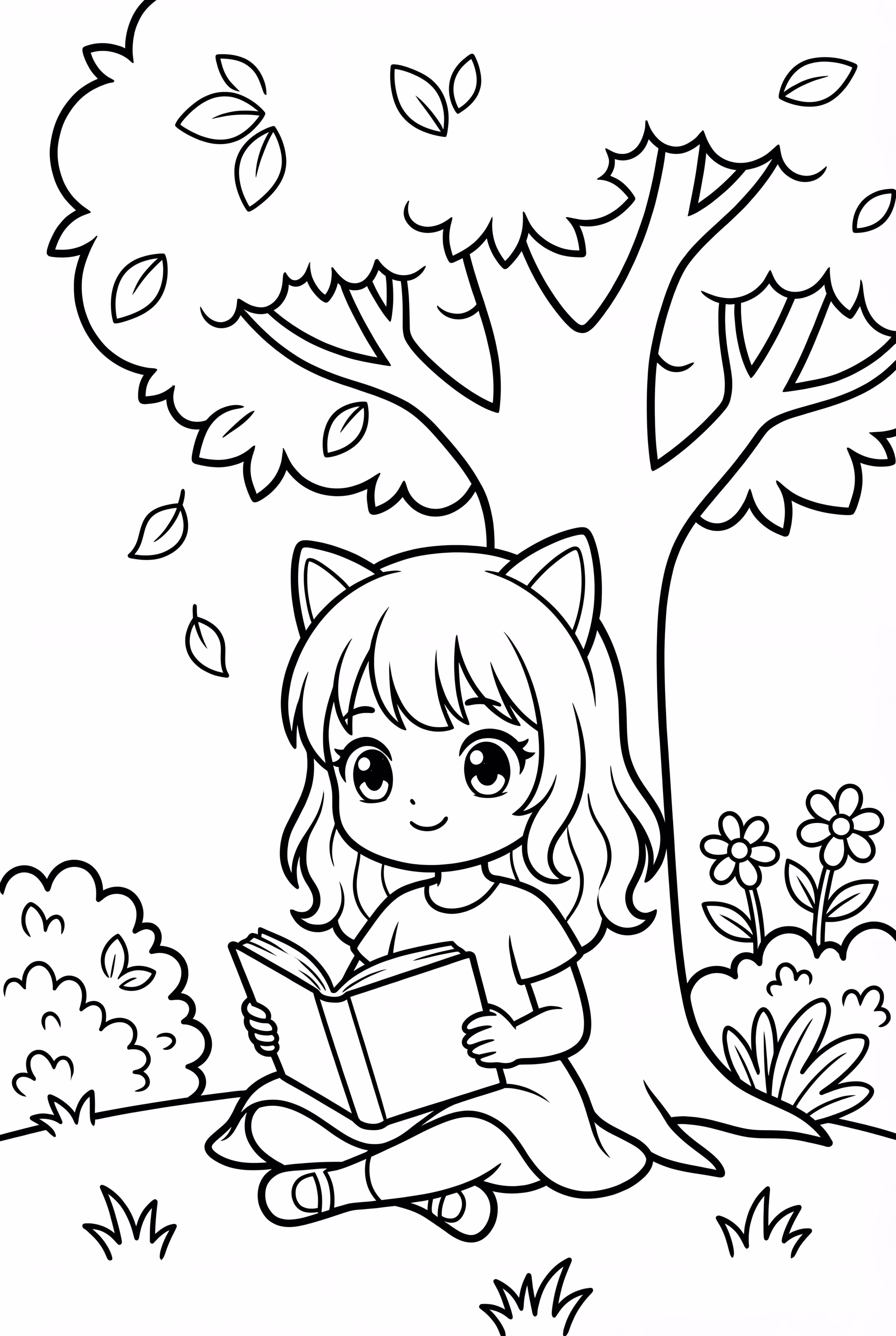 Aphmau liest ein Buch unter einem Baum