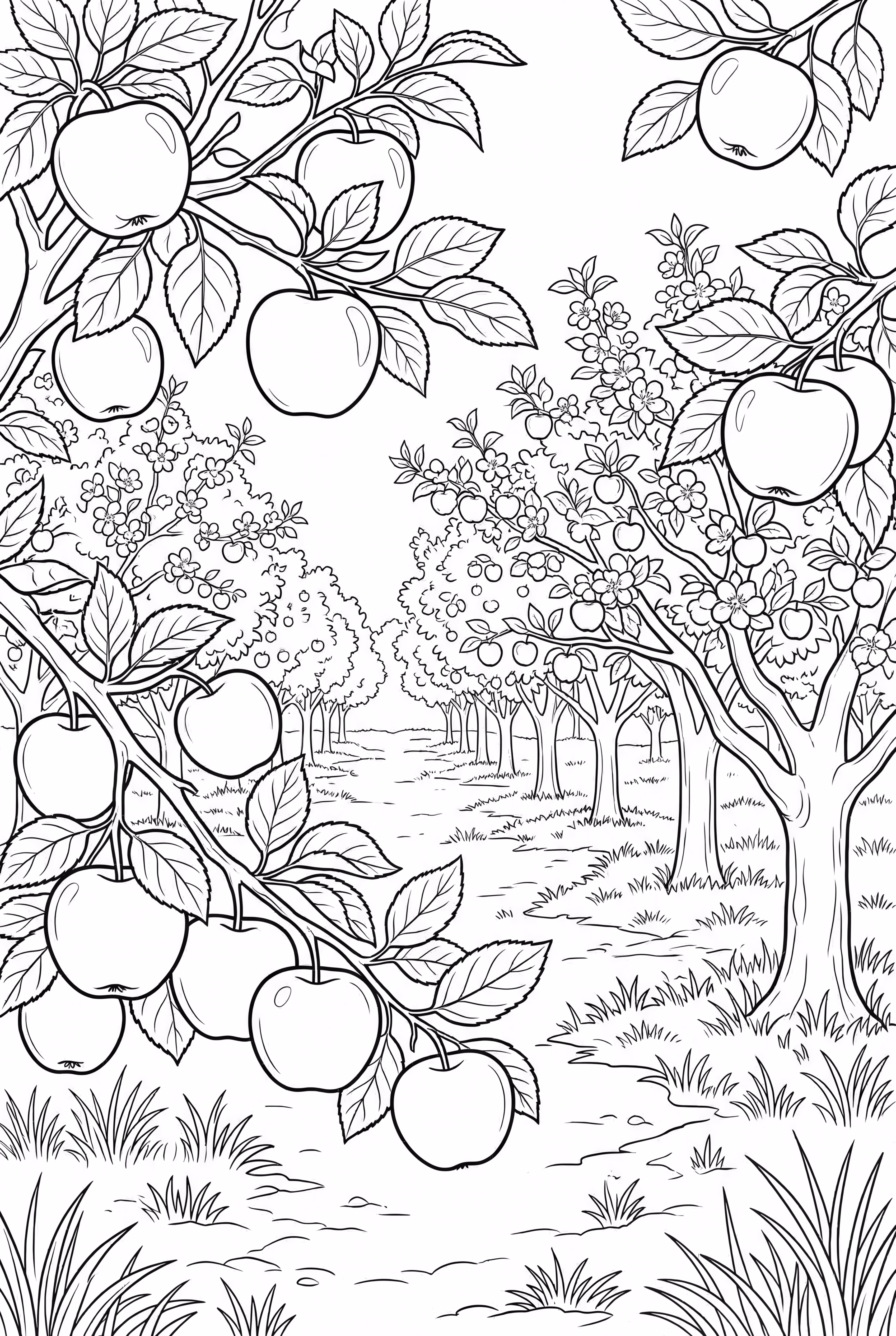 Apple Orchard in Full Bloom