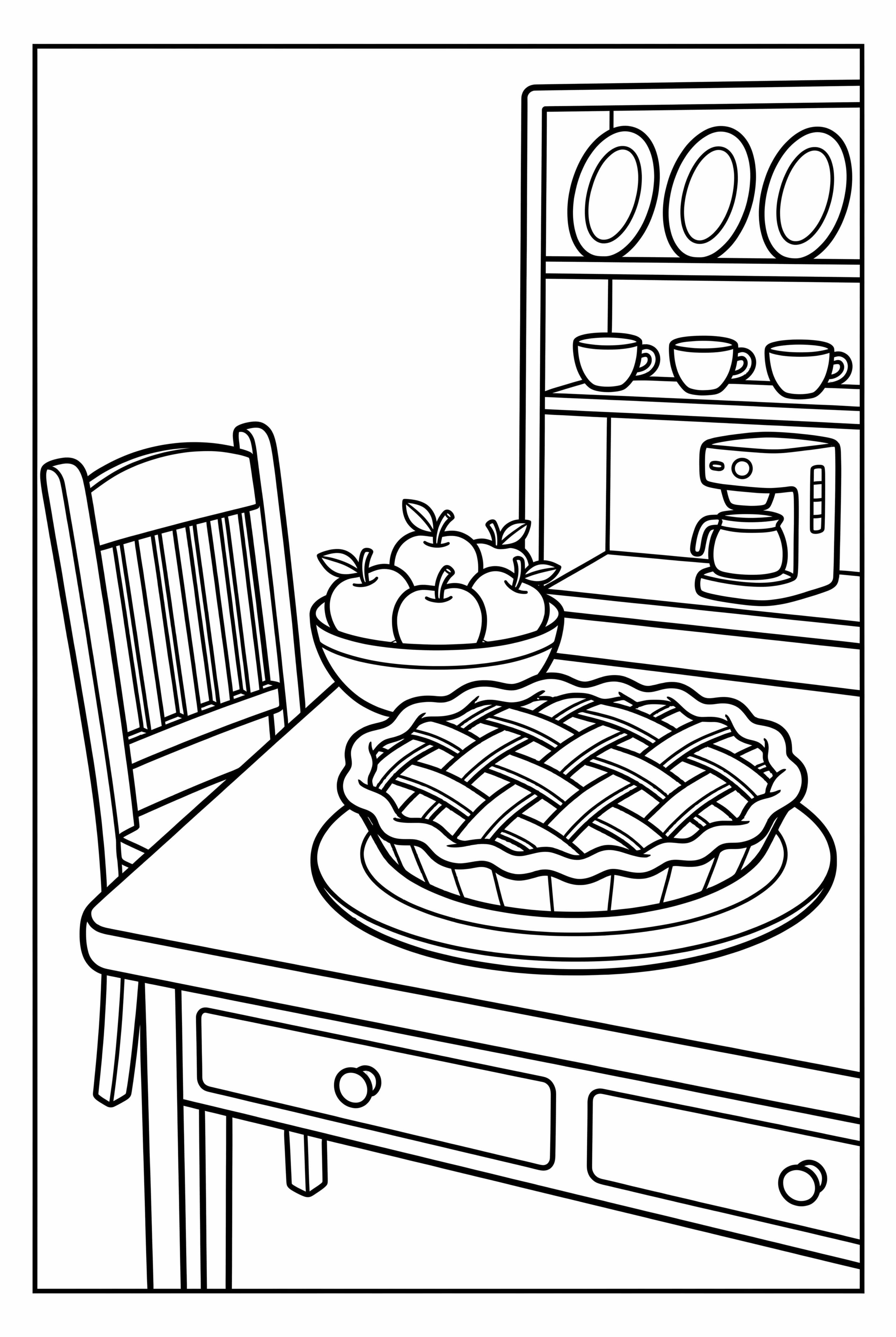 Pastel de manzana en una mesa de cocina