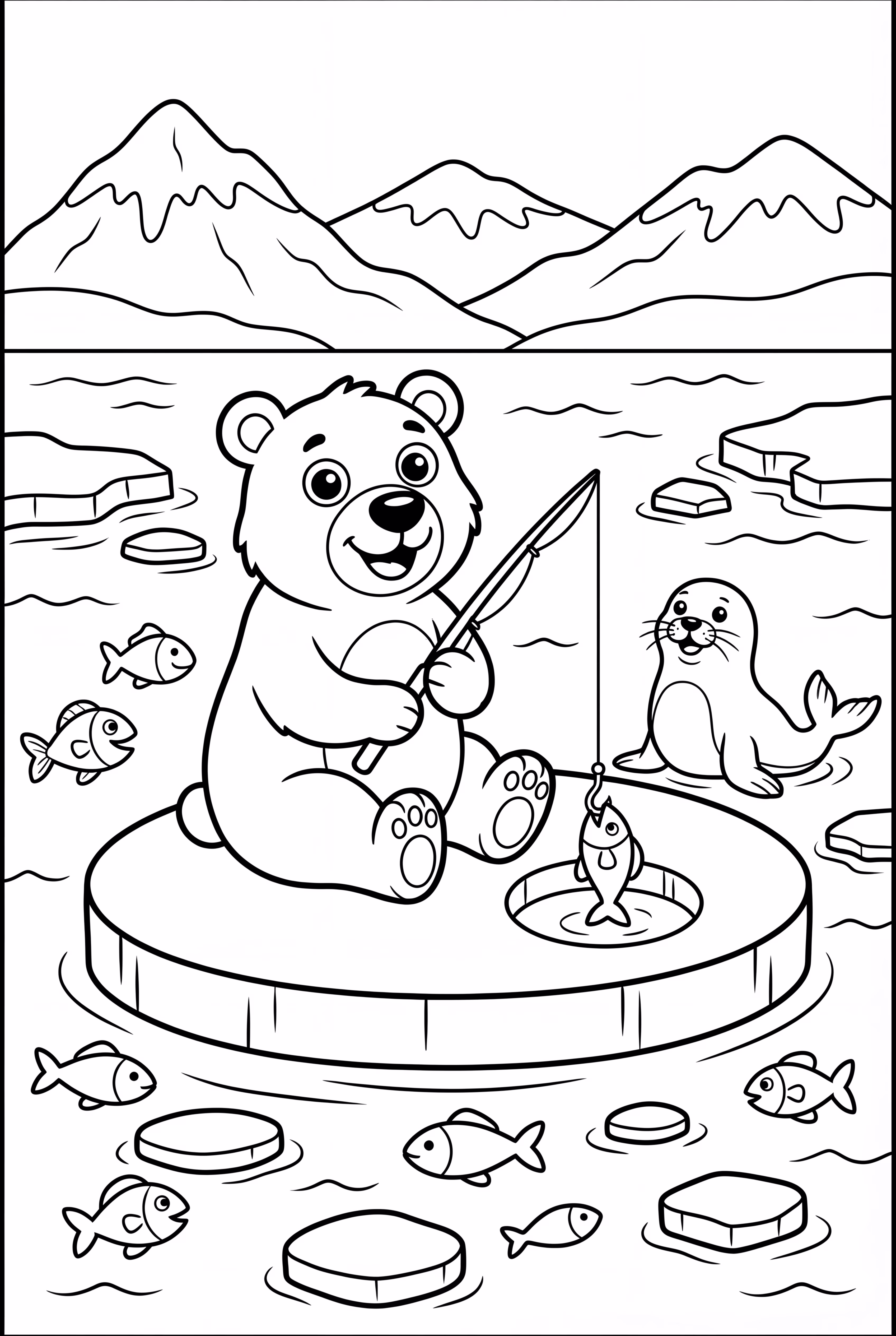 Arctic Animals Fishing for their Dinner