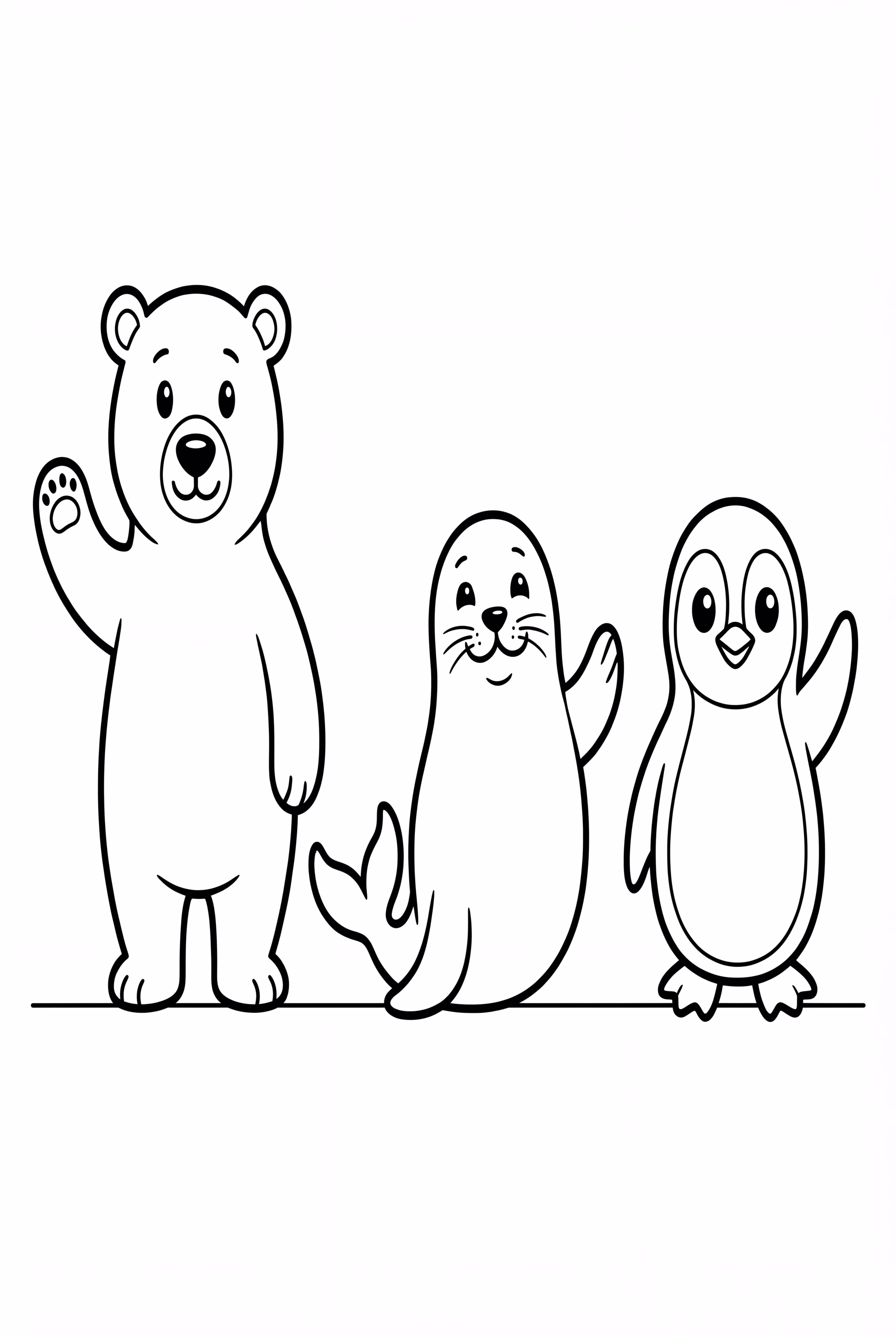 Arctic Animals Waving Hello