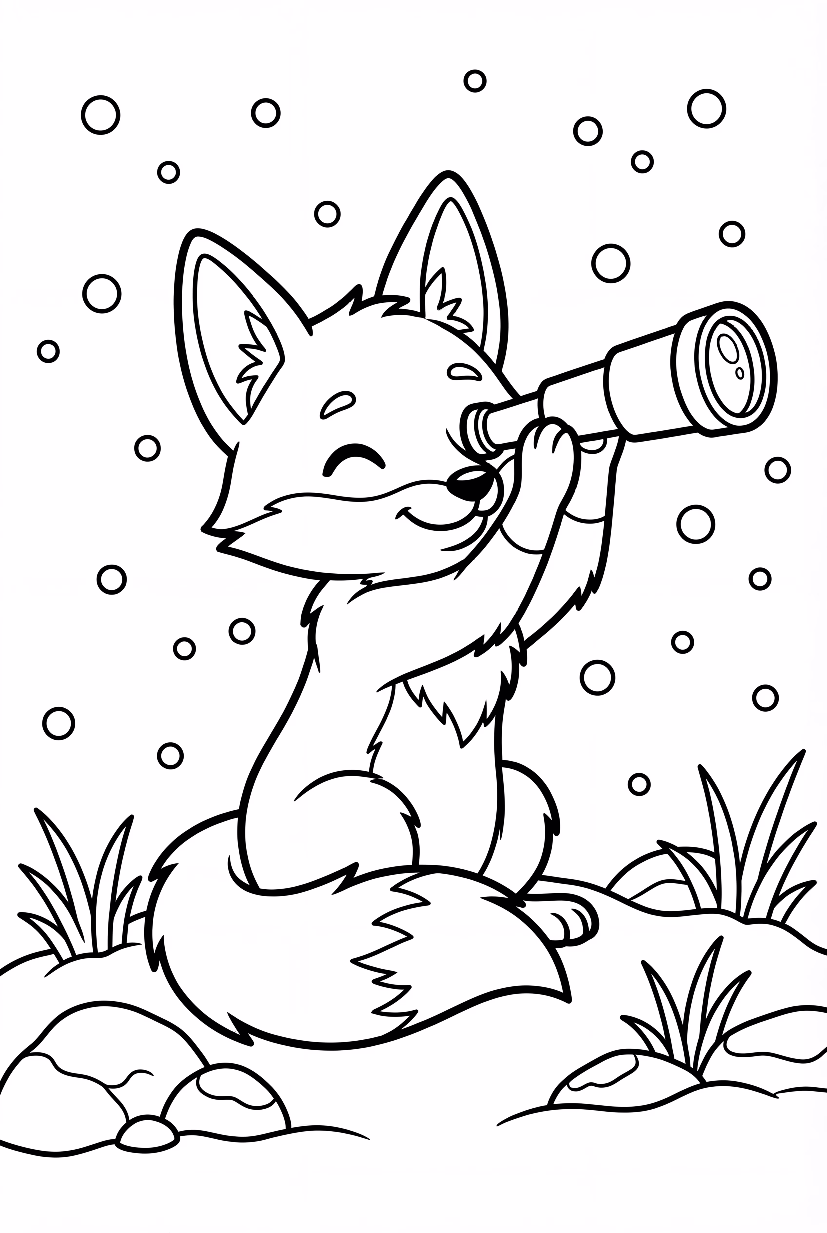 Arctic Fox Hunting in the snow