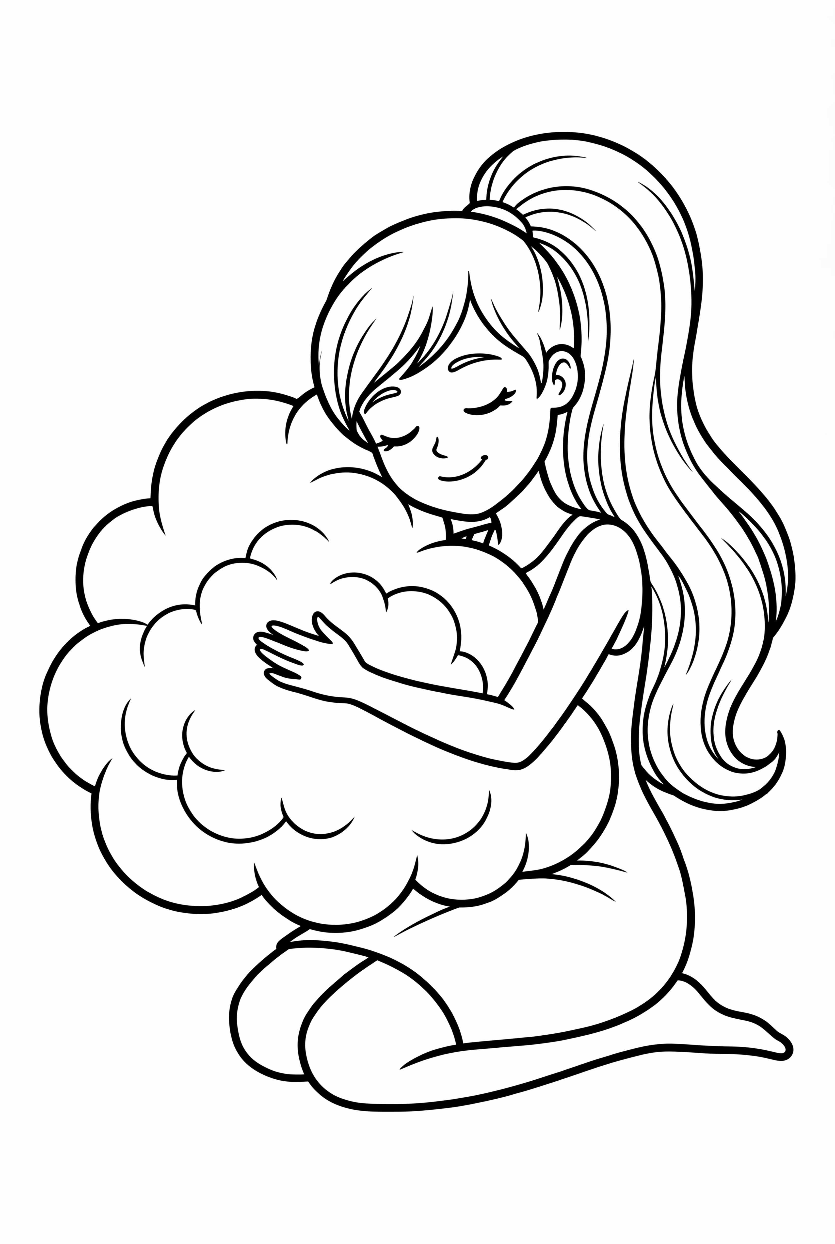 爱莉安娜·格兰德拥抱一朵柔软的云