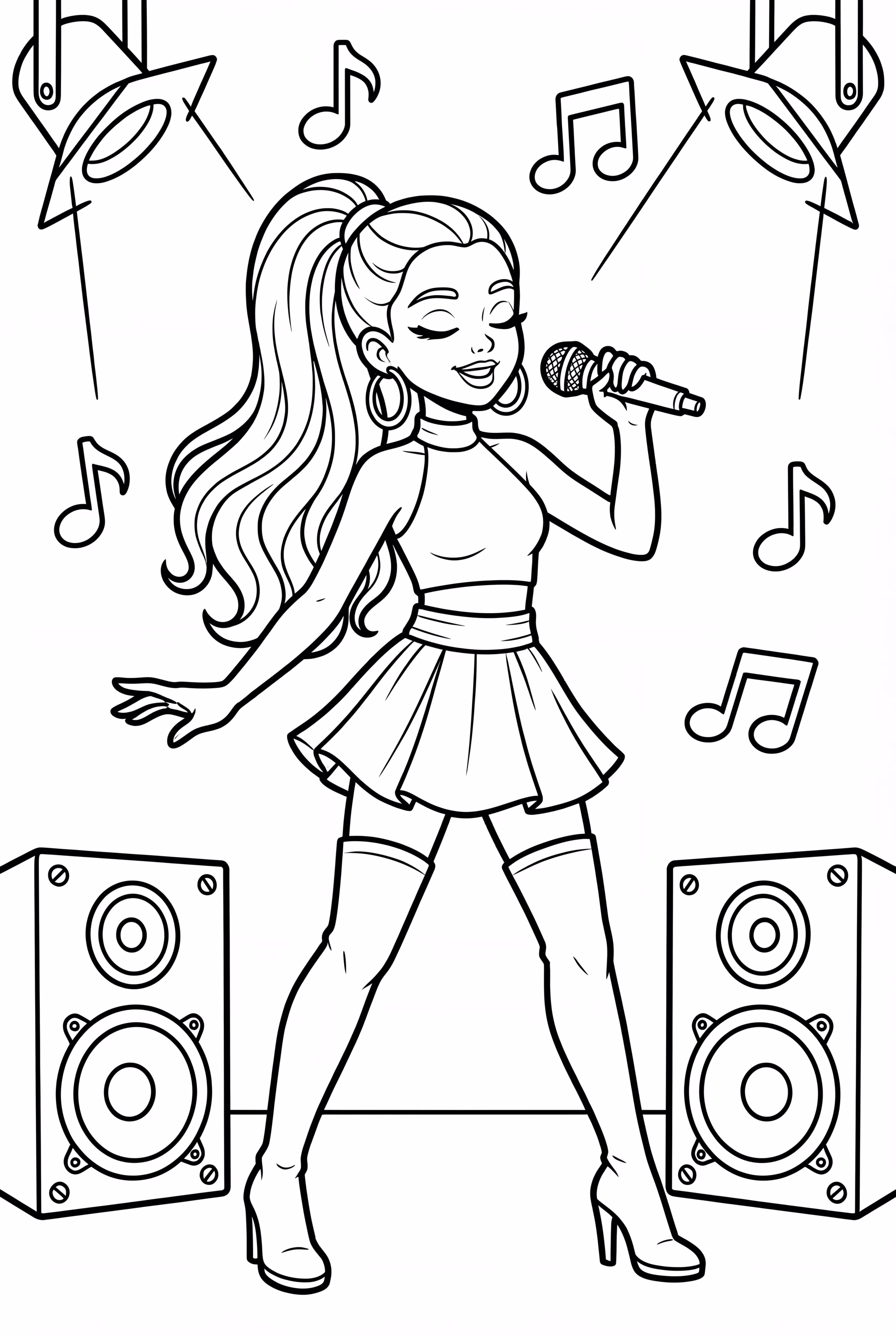 亚莉安娜·格兰德在灯光下的舞台上