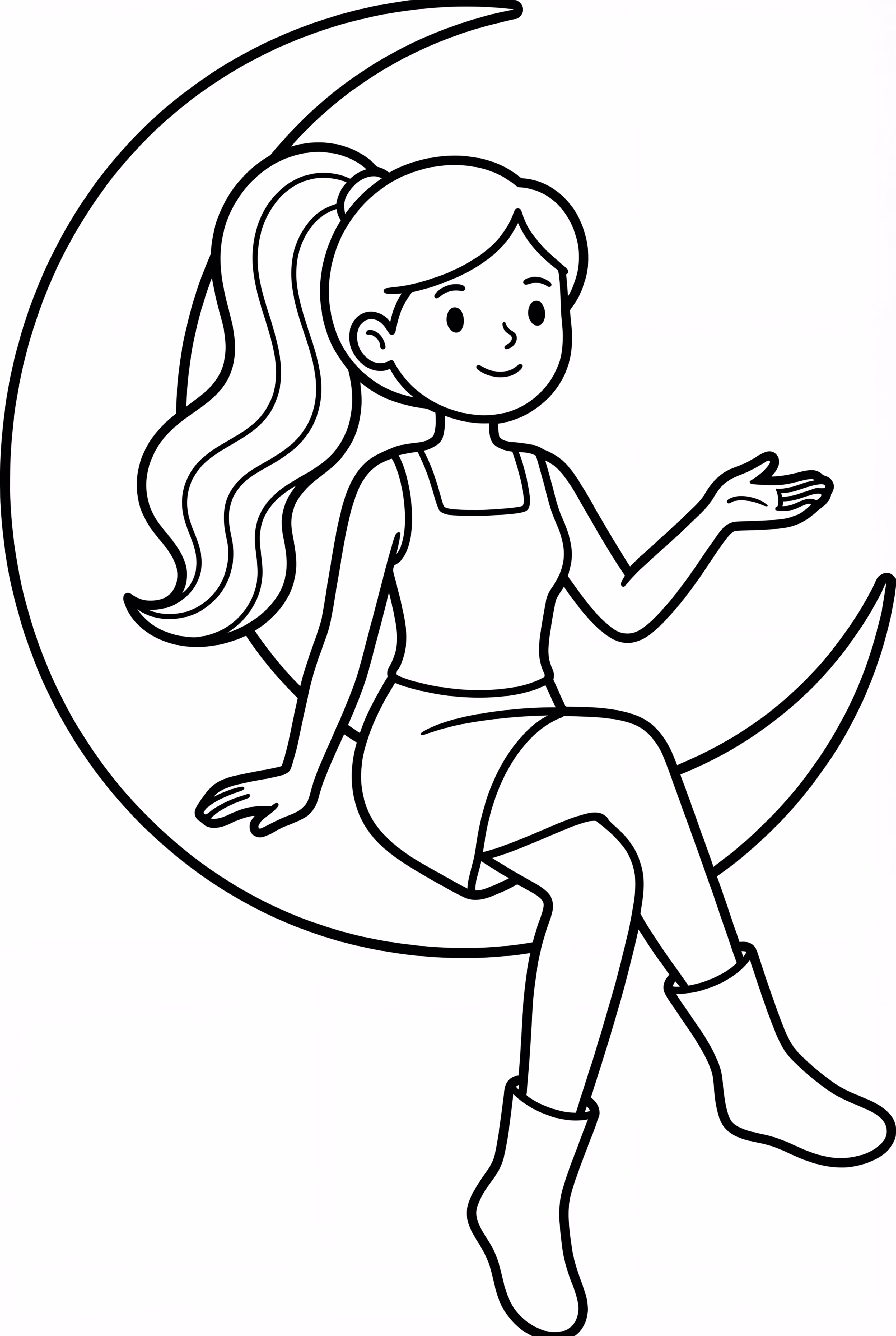 艾莉安娜·格兰德坐在新月上