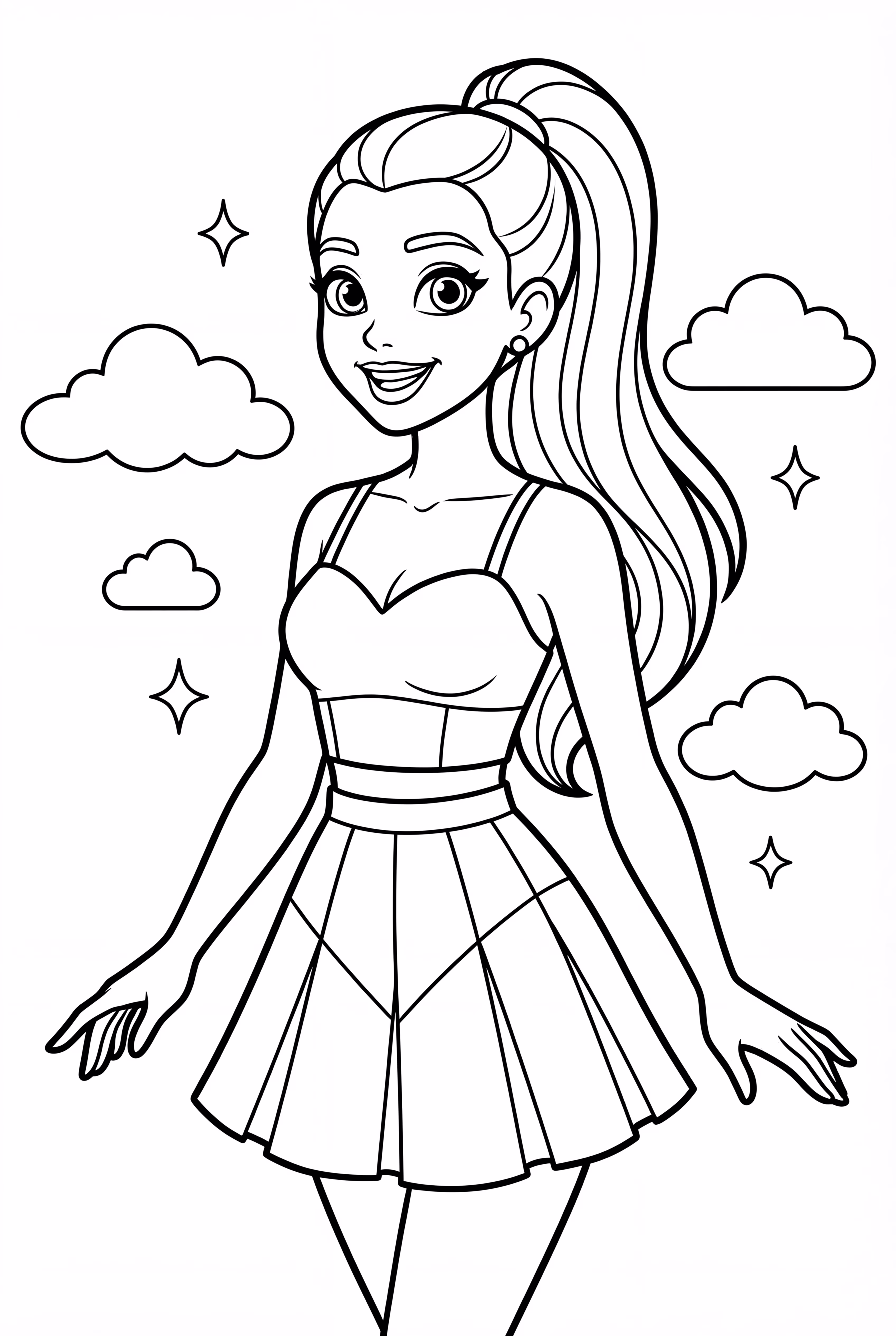 Ariana Grande entourée de nuages roses