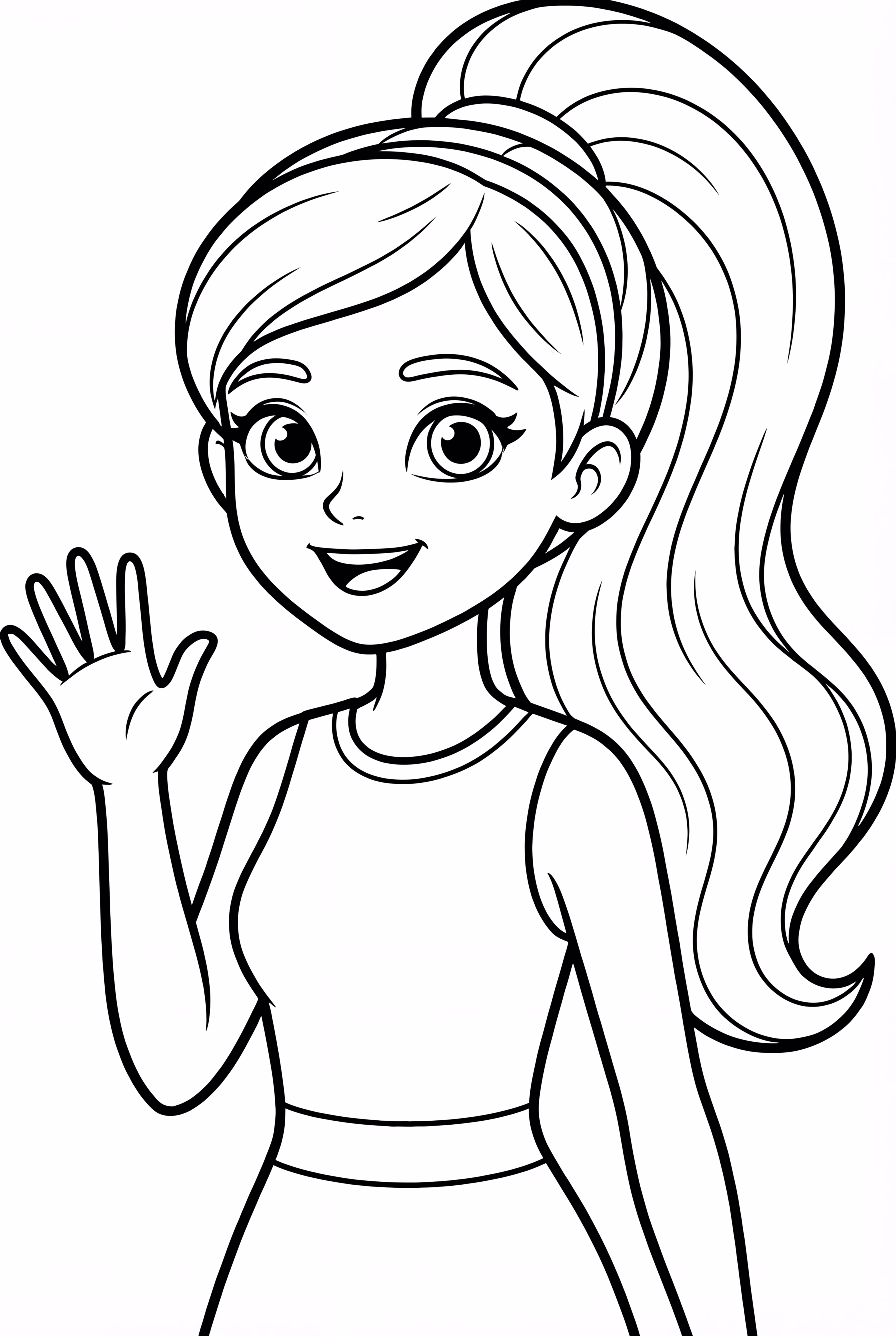 Ariana Grande fait un signe de la main