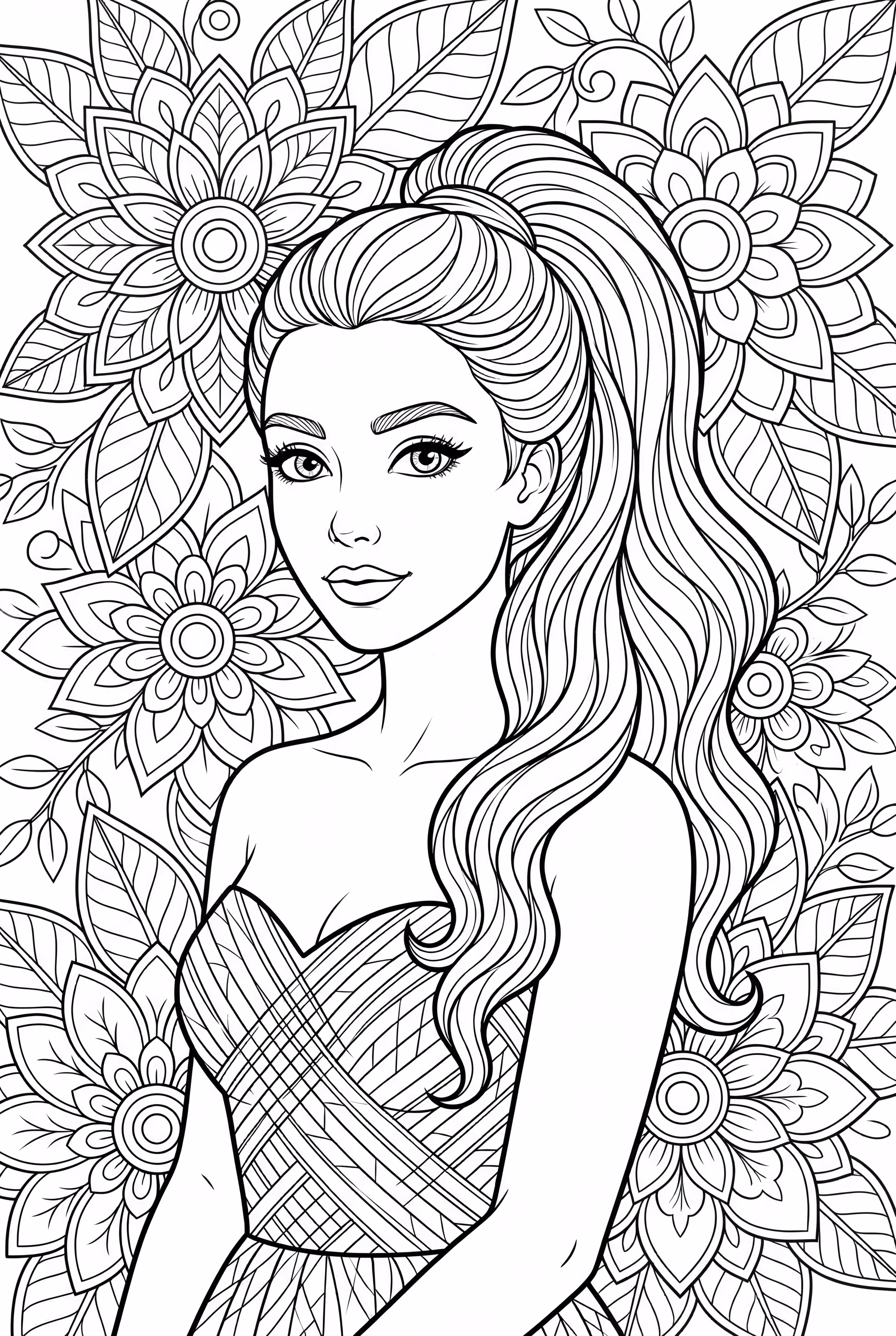 Ariana Grande With Intricate Floral Background