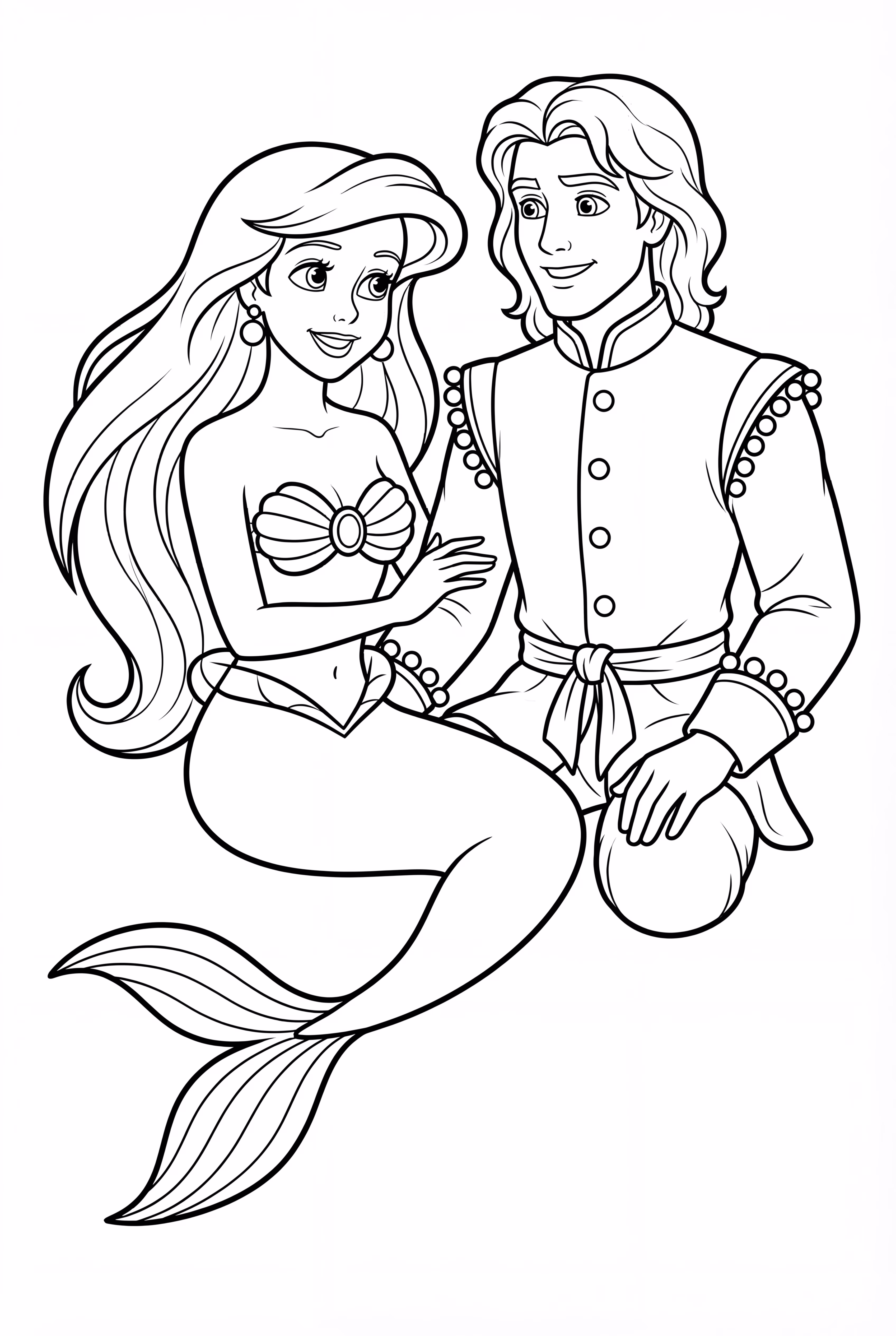 ariel and eric enjoying a seaside picnic