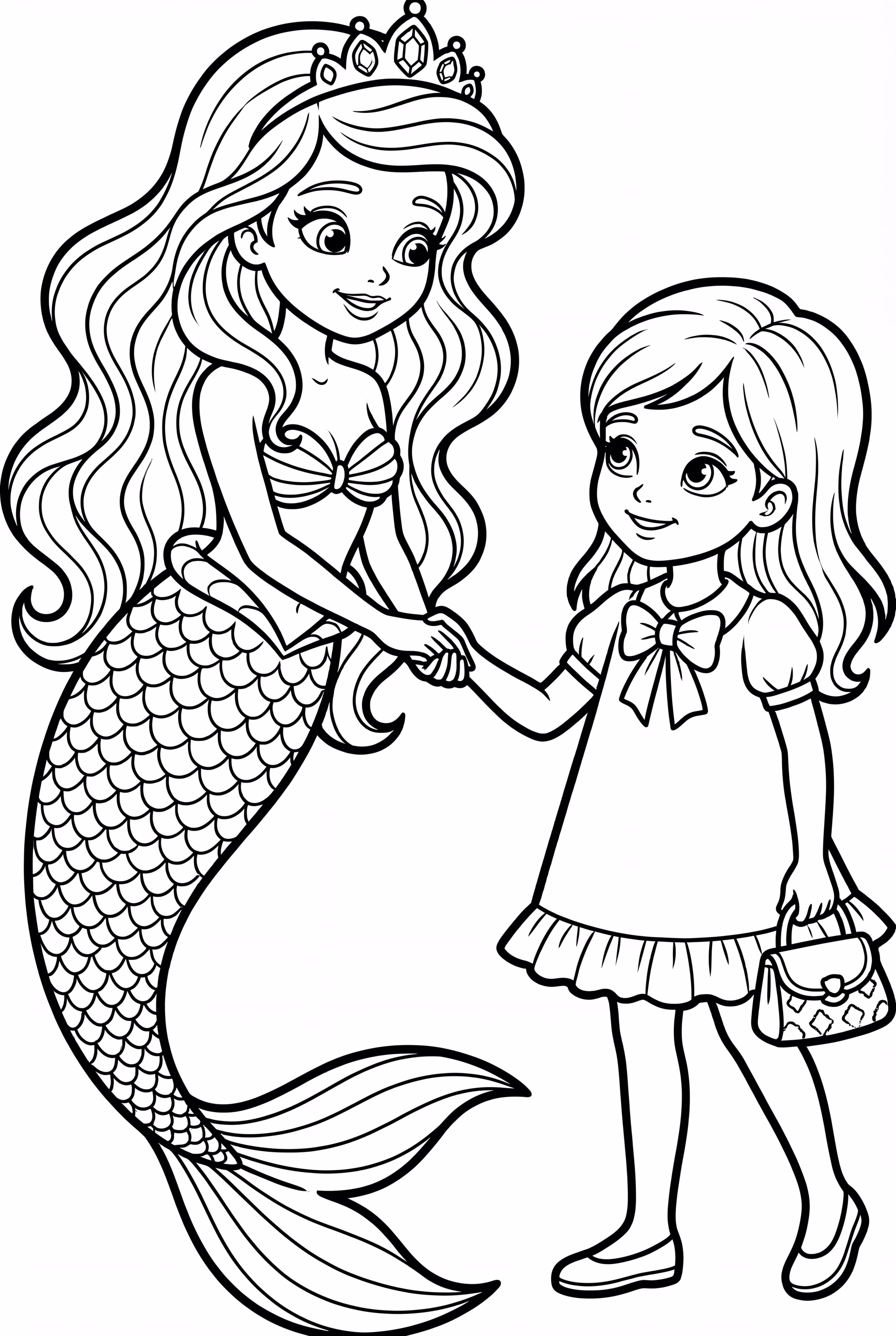 ariel and melody holding hands