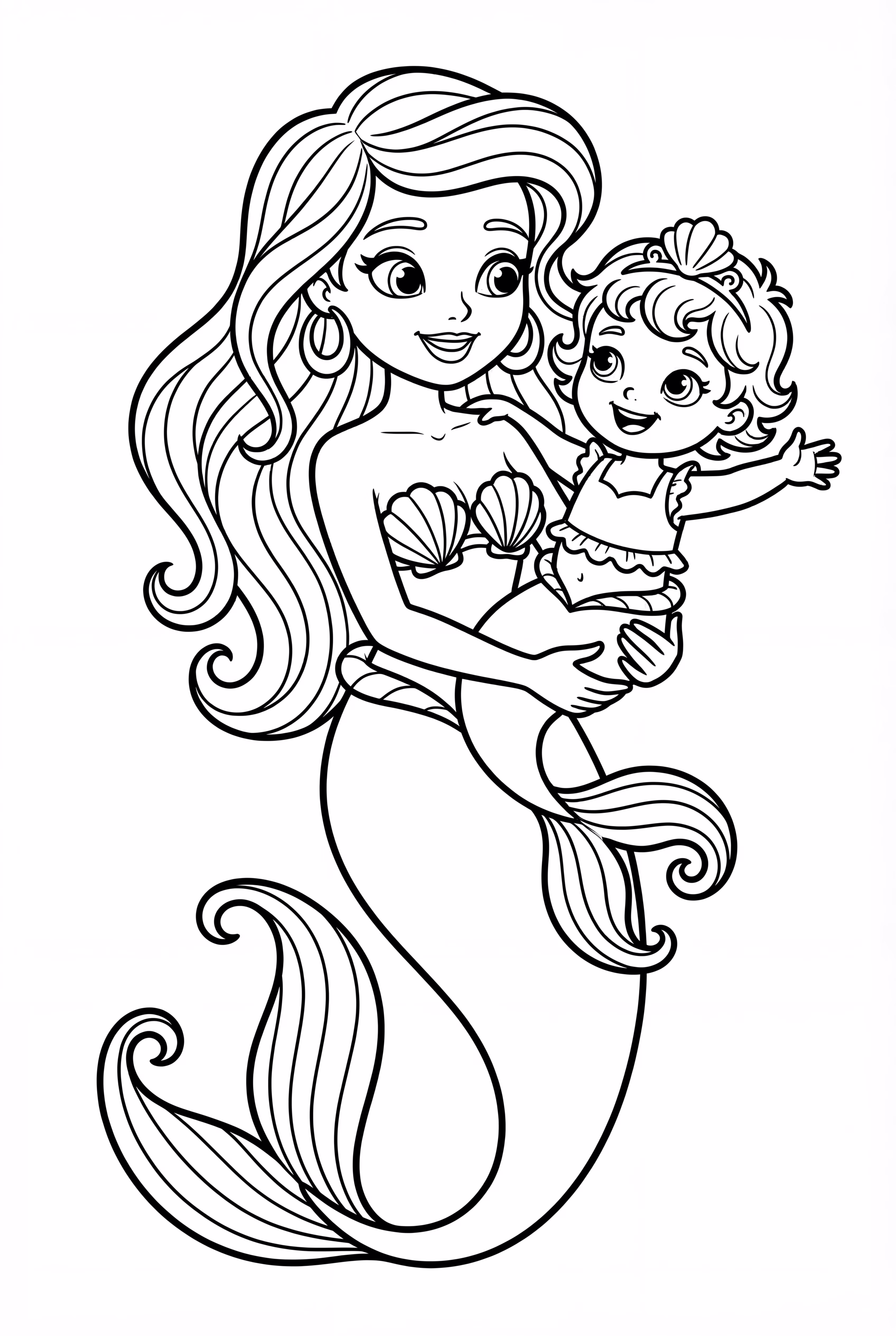 ariel and melody playing with sea creaturesariel and eric in a royal wedding scene